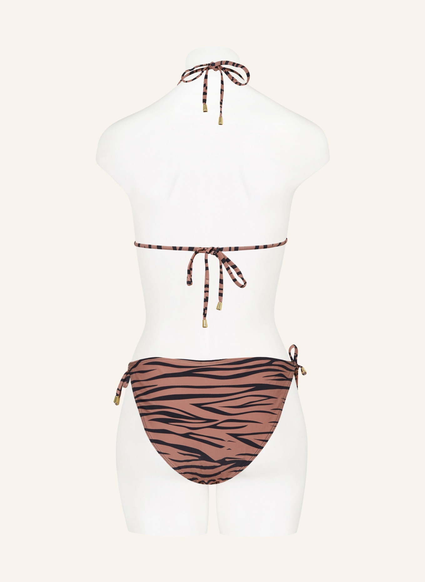Hot Stuff Triangle bikini top, Color: LIGHT BROWN/ BLACK (Image 3)