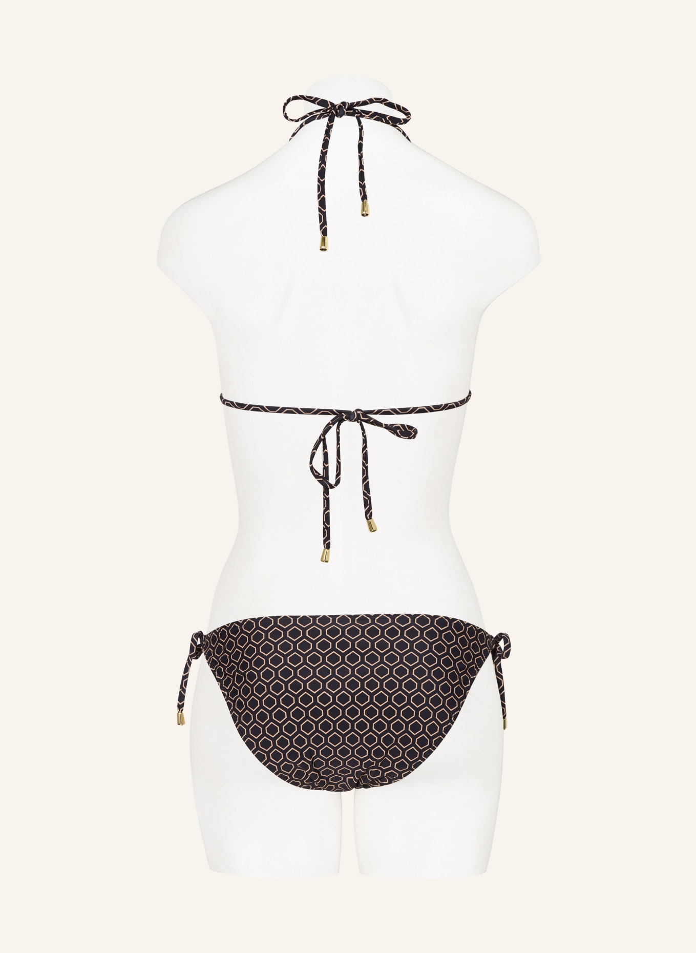 Hot Stuff Triangle bikini top, Color: BLACK/ BEIGE (Image 3)