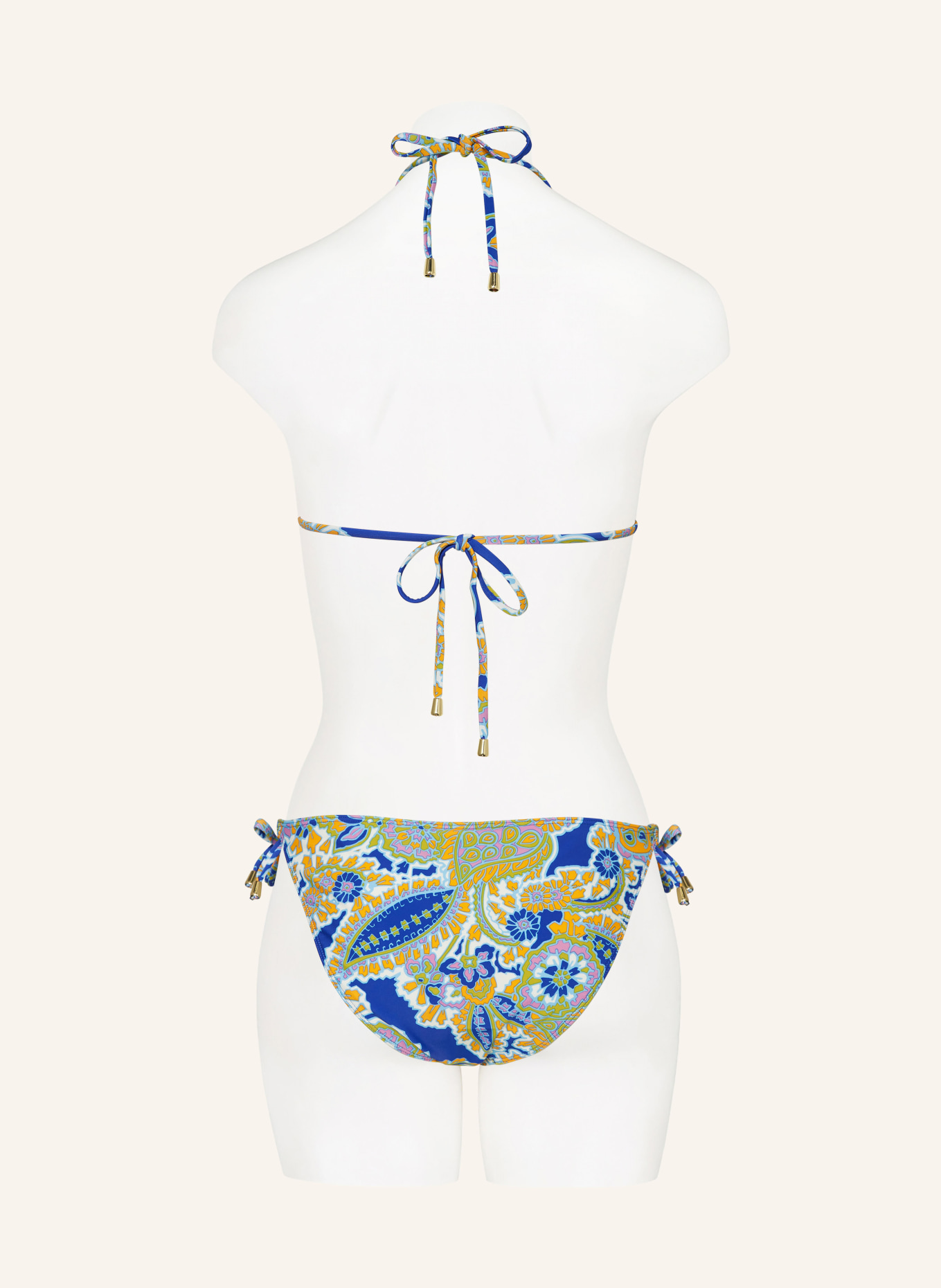 Hot Stuff Triangle bikini top, Color: BLUE/ OLIVE/ ORANGE (Image 3)