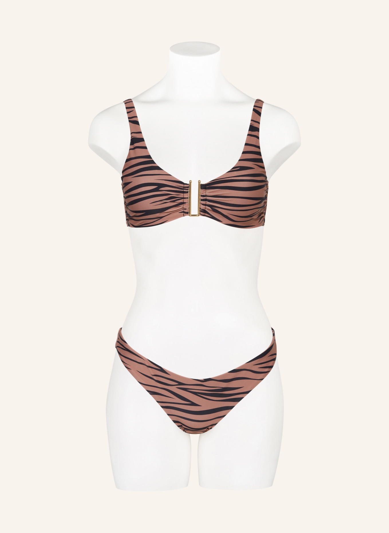 Hot Stuff Brazilian bikini bottoms, Color: BLACK/ LIGHT BROWN (Image 2)