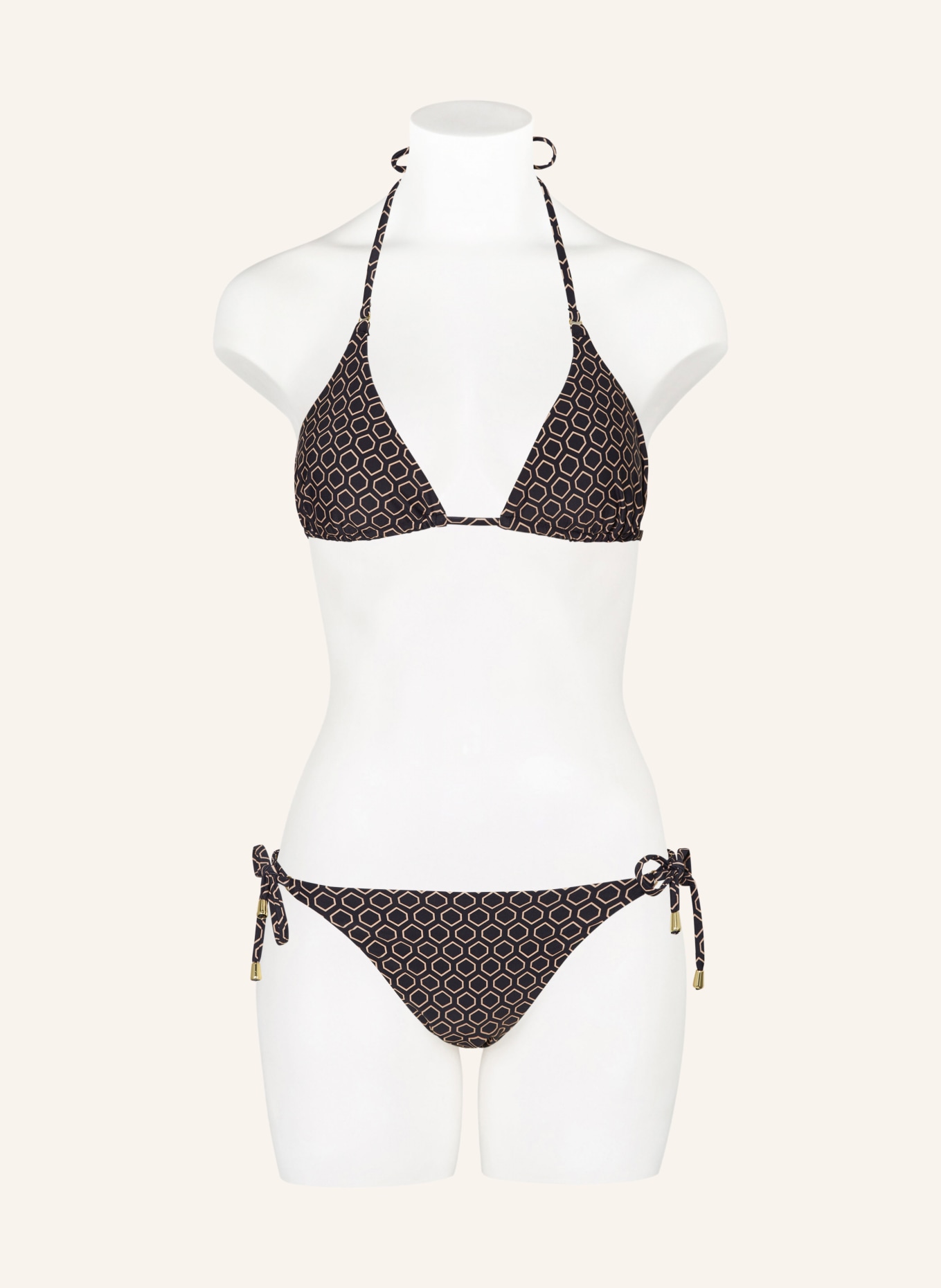 Hot Stuff Triangel-Bikini-Hose, Farbe: SCHWARZ/ BEIGE (Bild 2)