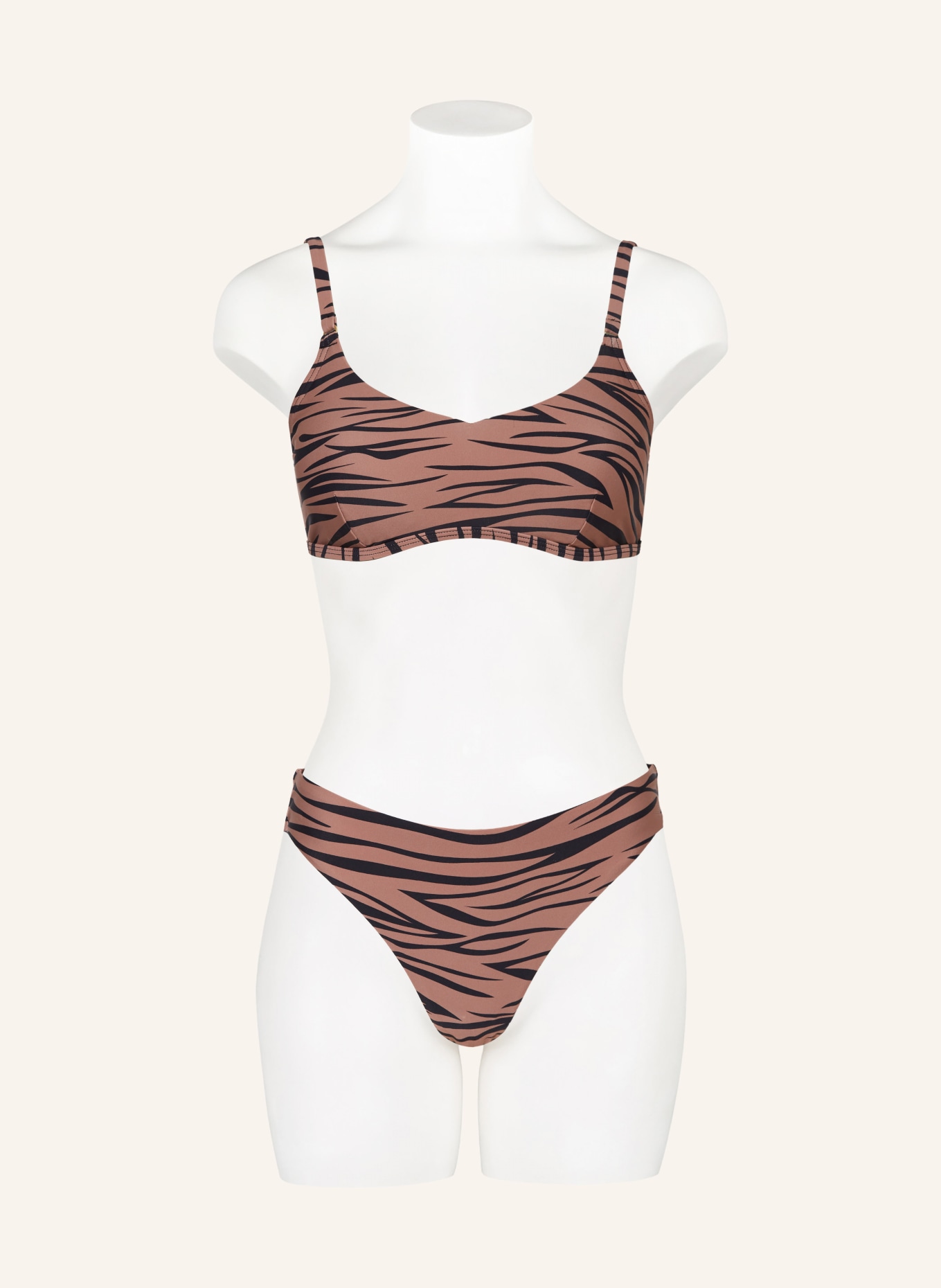 Hot Stuff Bralette bikini top, Color: BLACK/ COGNAC (Image 2)
