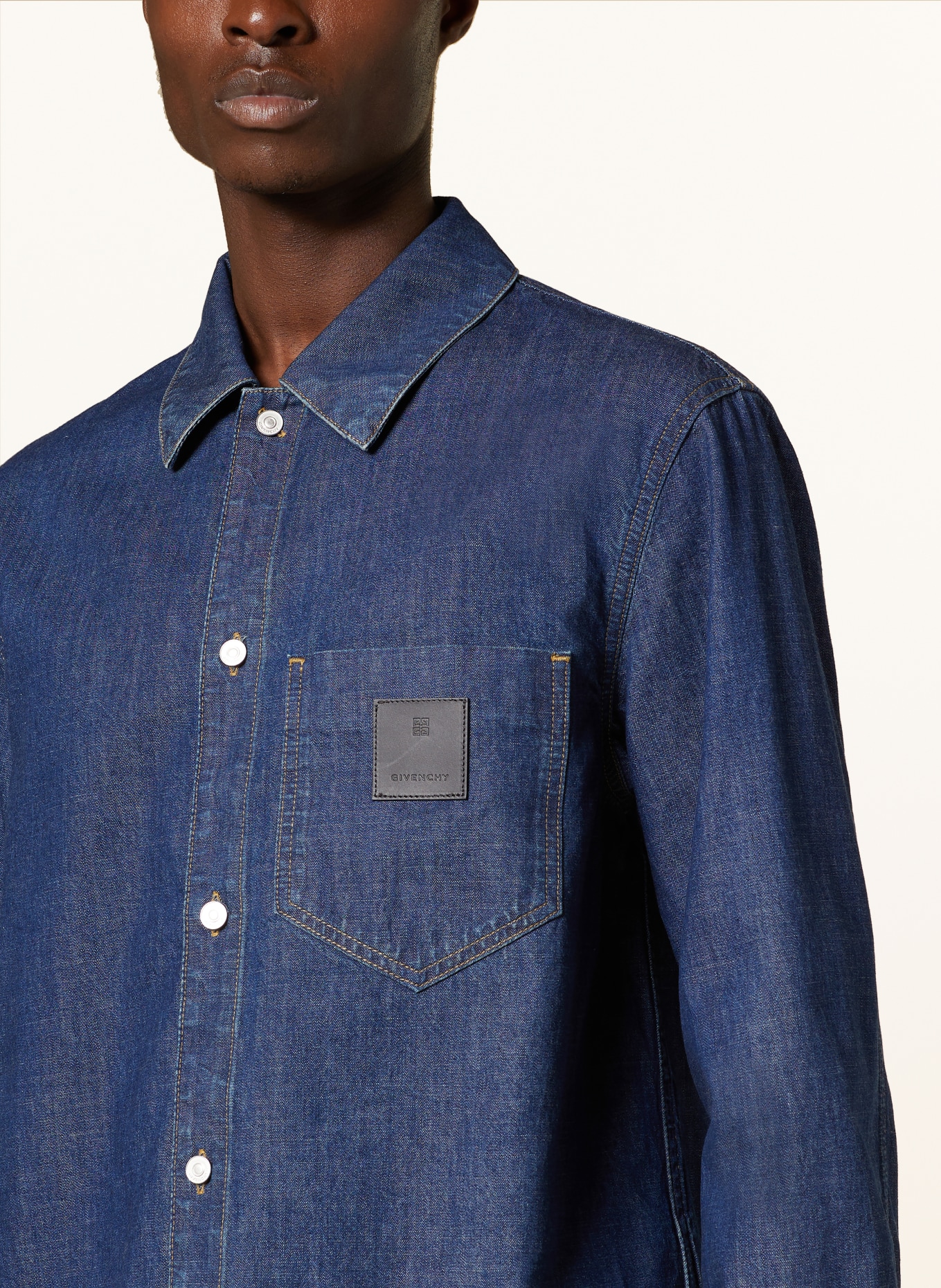GIVENCHY Denim shirt boxy fit, Color: DARK BLUE (Image 4)
