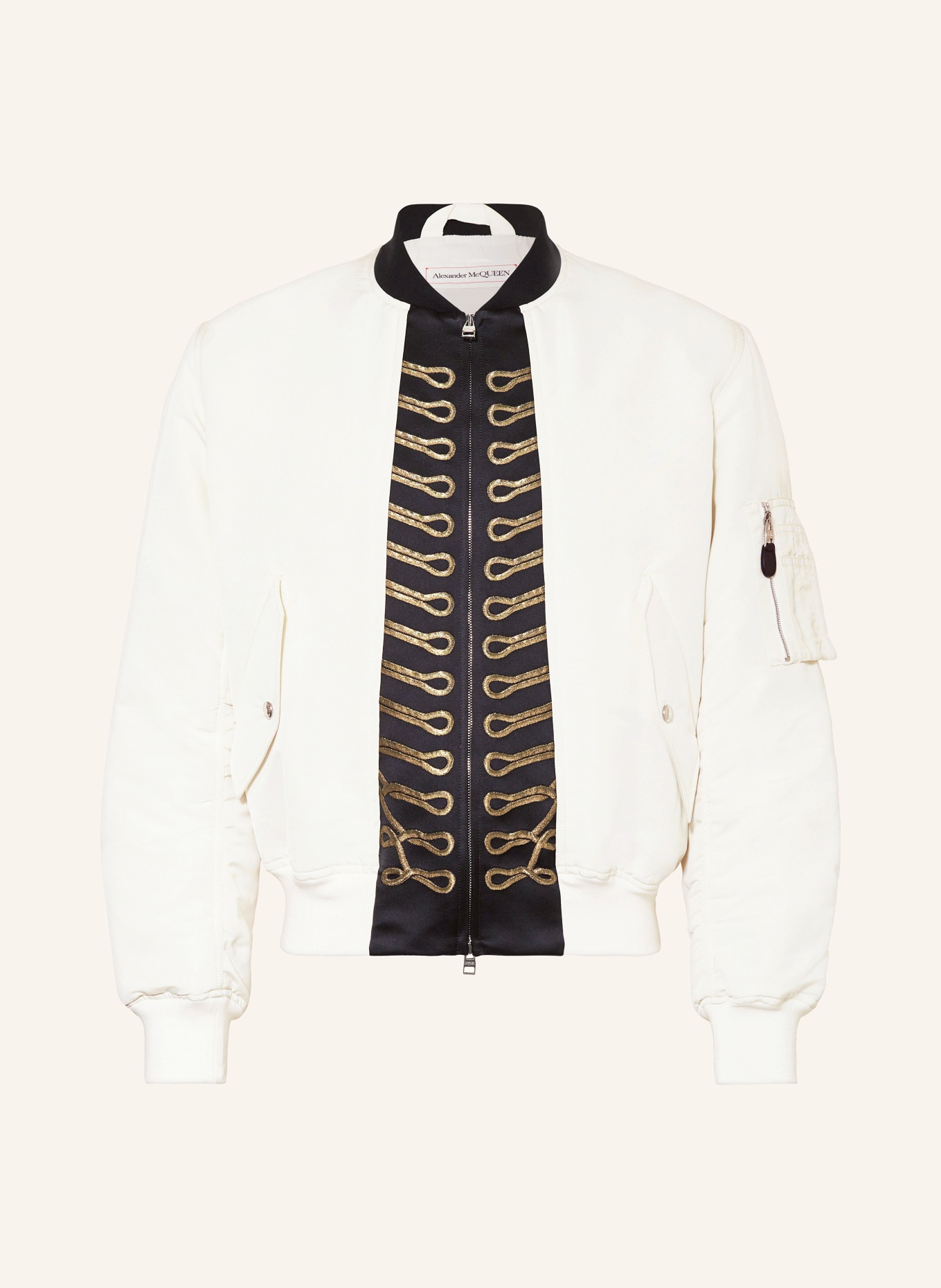 Alexander McQUEEN Bomber jacket, Color: ECRU/ BLACK/ GOLD (Image 1)