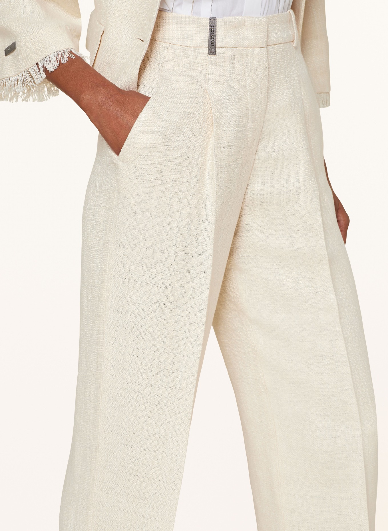 PESERICO Linen culottes, Color: BEIGE (Image 5)