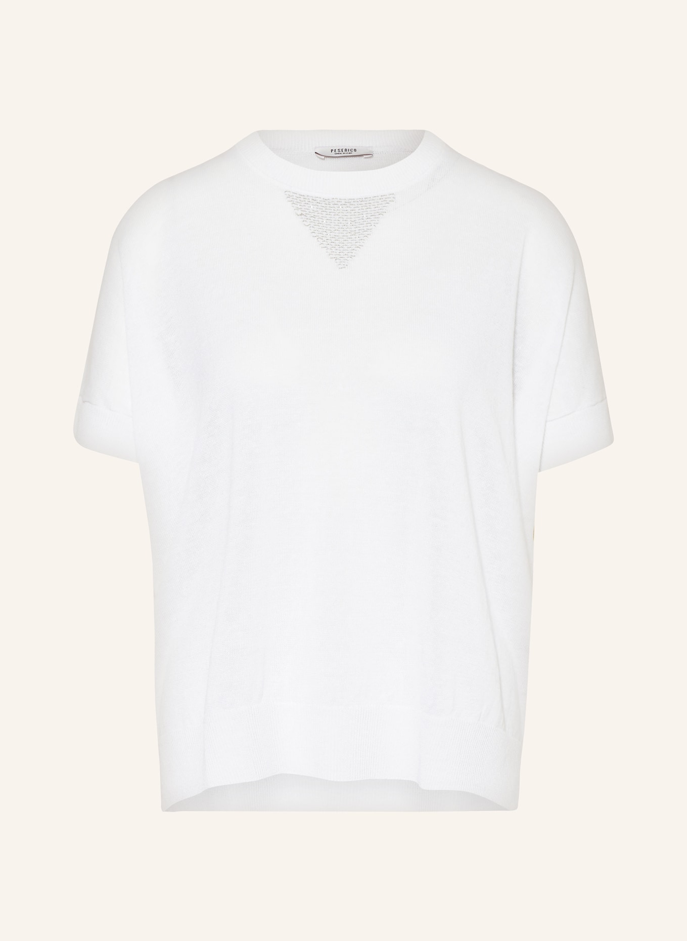 PESERICO Knit shirt with linen, Color: WHITE (Image 1)