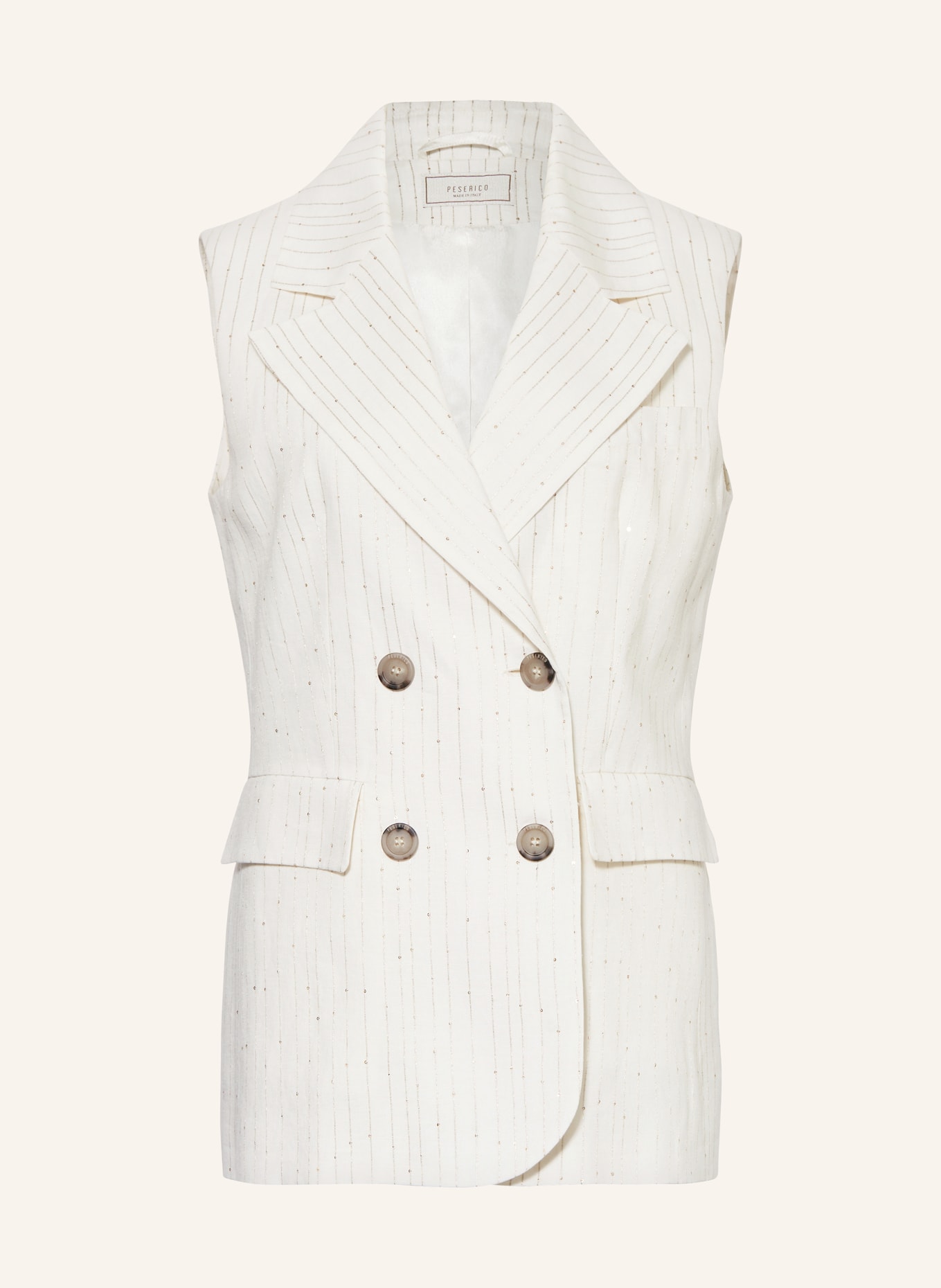 PESERICO Linen vest, Color: ECRU/ BEIGE (Image 1)