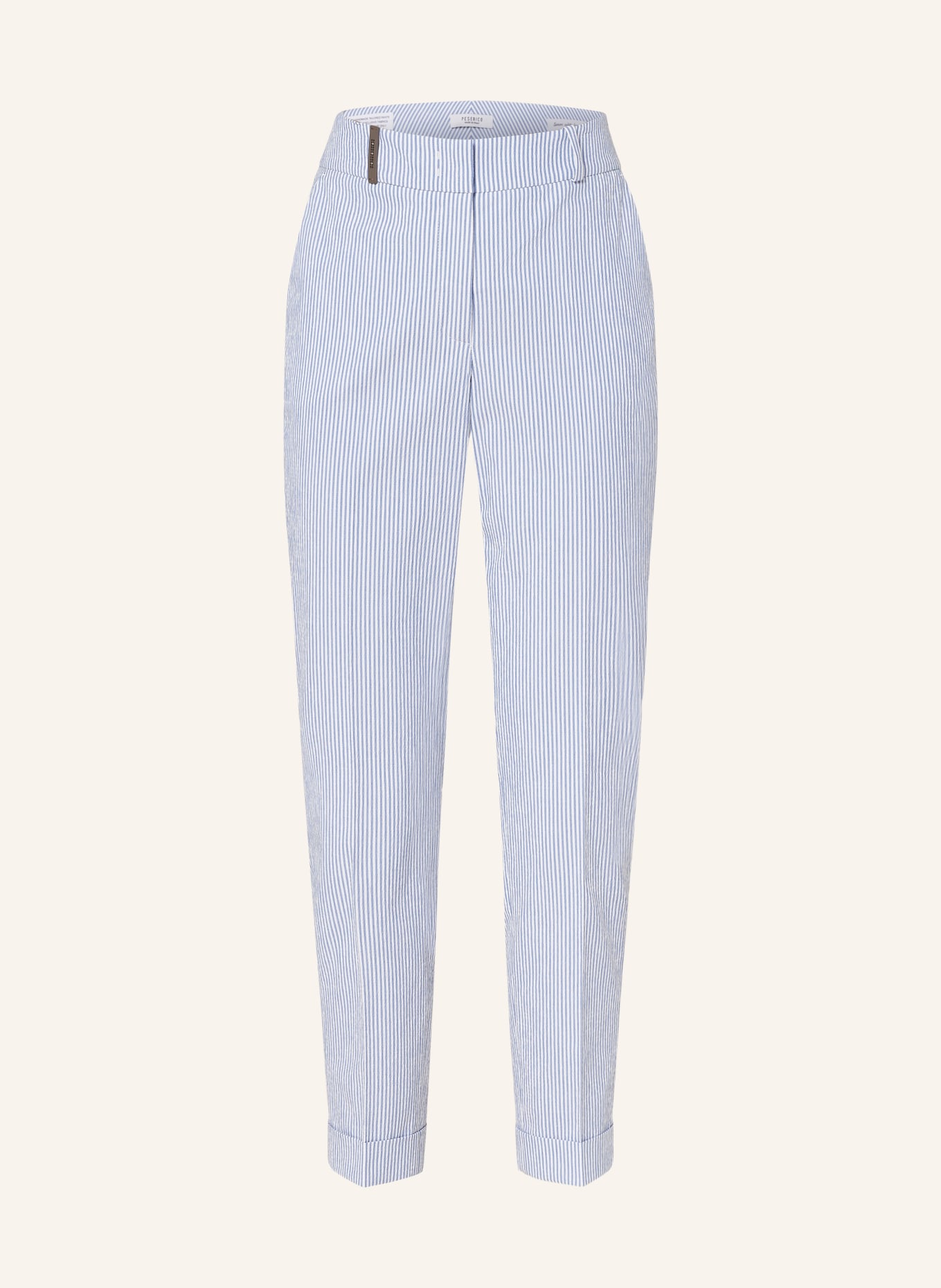 PESERICO 7/8 pants, Color: BLUE/ WHITE (Image 1)