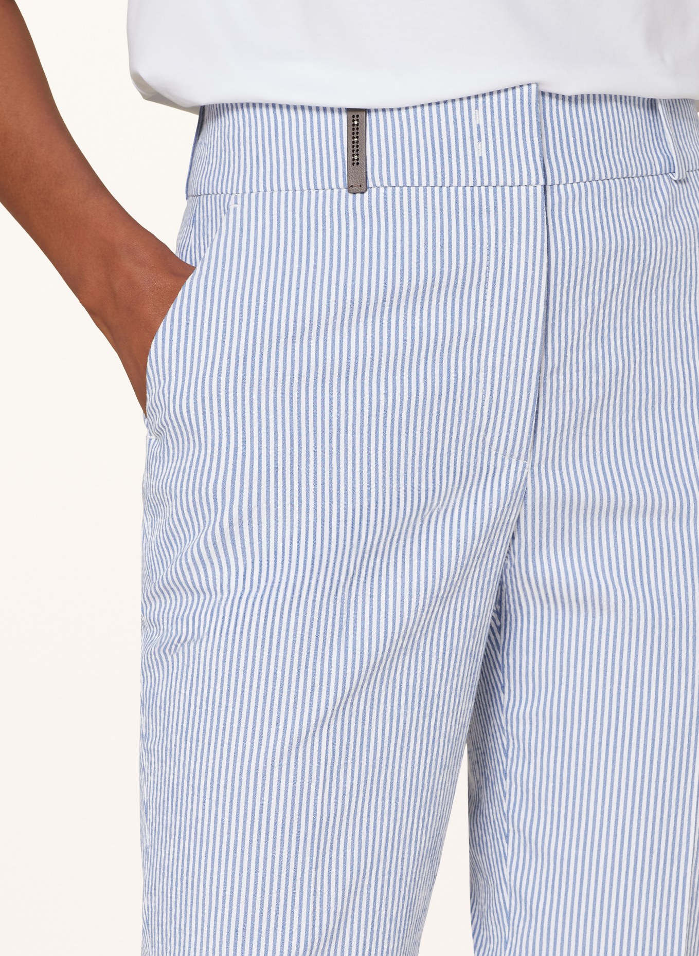 PESERICO 7/8 pants, Color: BLUE/ WHITE (Image 5)