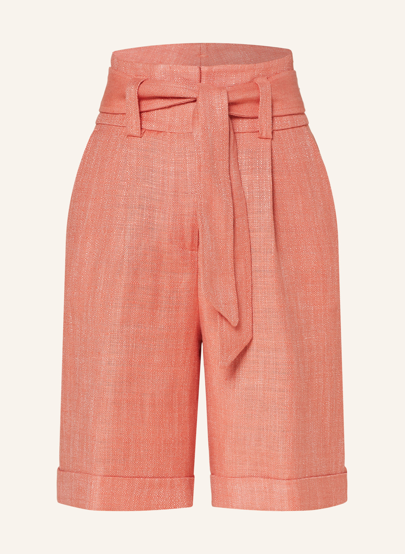 PESERICO Linen shorts, Color: LIGHT RED (Image 1)