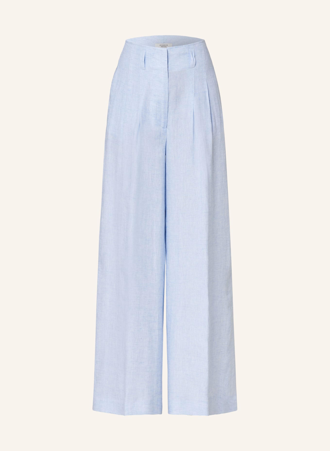 PESERICO Wide leg trousers made of linen, Color: LIGHT BLUE (Image 1)