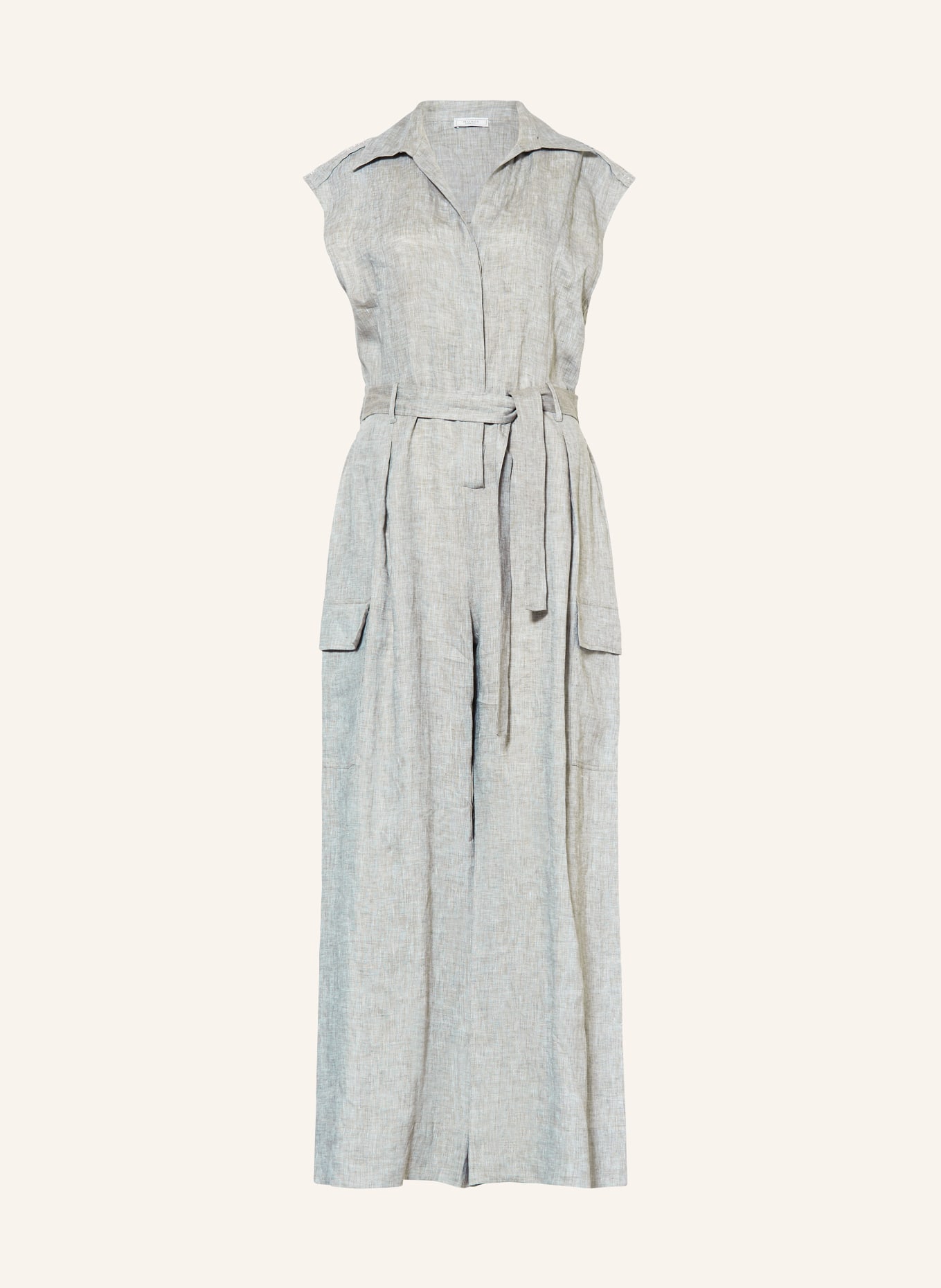 PESERICO Linen jumpsuit, Color: GREEN (Image 1)