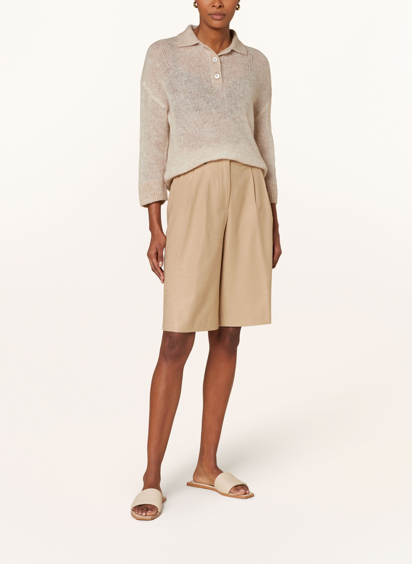 PESERICO Sweater with alpaca, Color: LIGHT BROWN (Image 2)