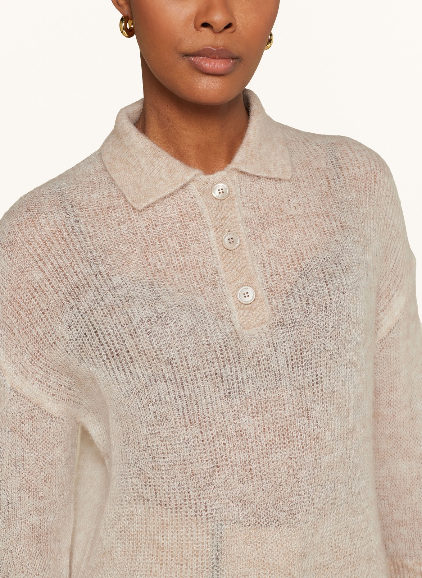 PESERICO Sweater with alpaca, Color: LIGHT BROWN (Image 4)
