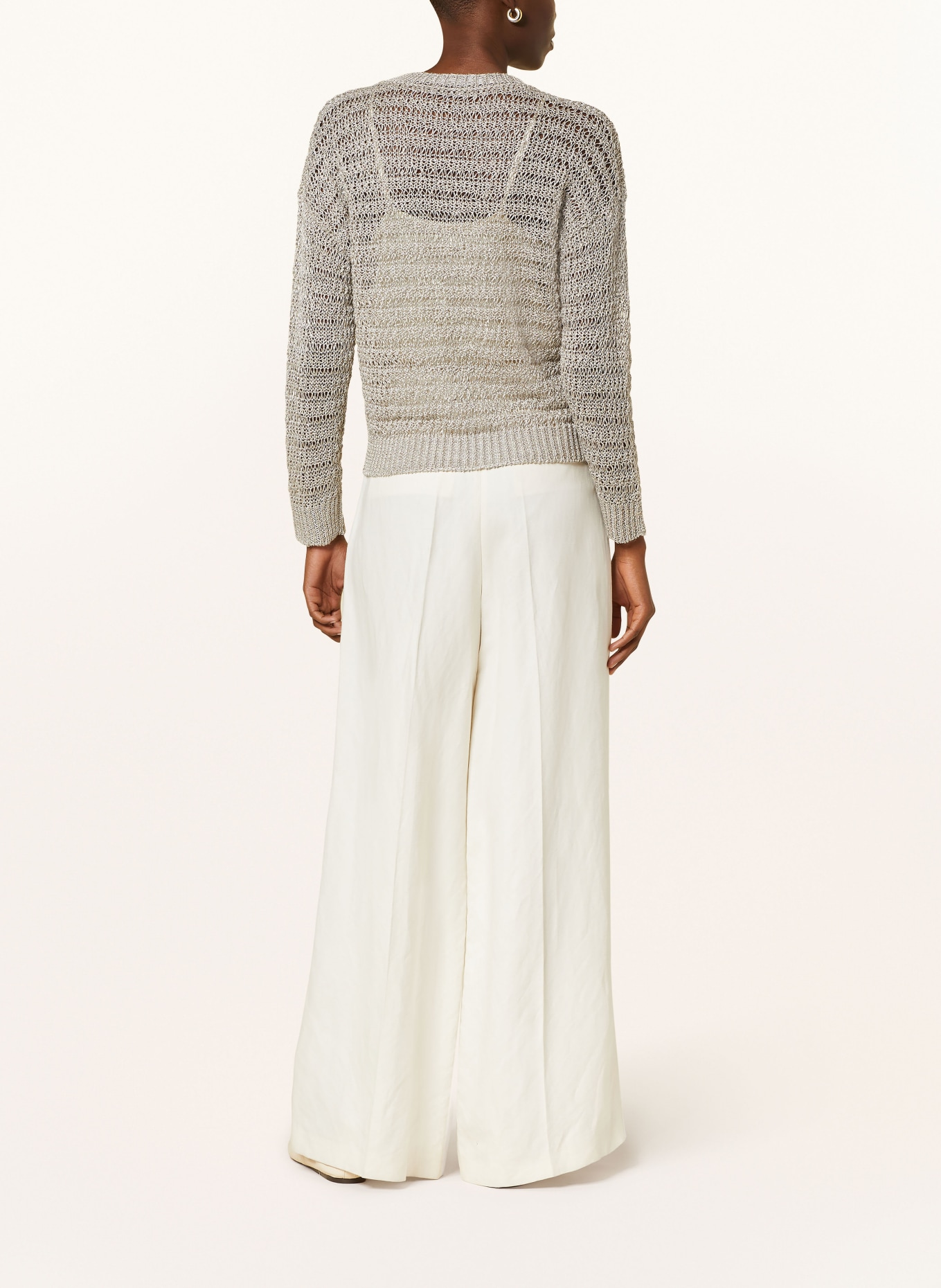 PESERICO Linen sweater, Color: LIGHT GRAY (Image 3)