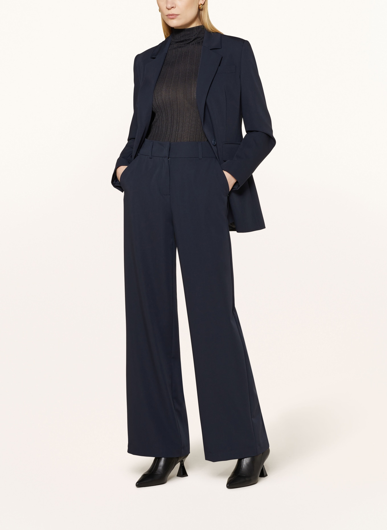 darling harbour Wide leg trousers, Color: DARK BLUE (Image 2)