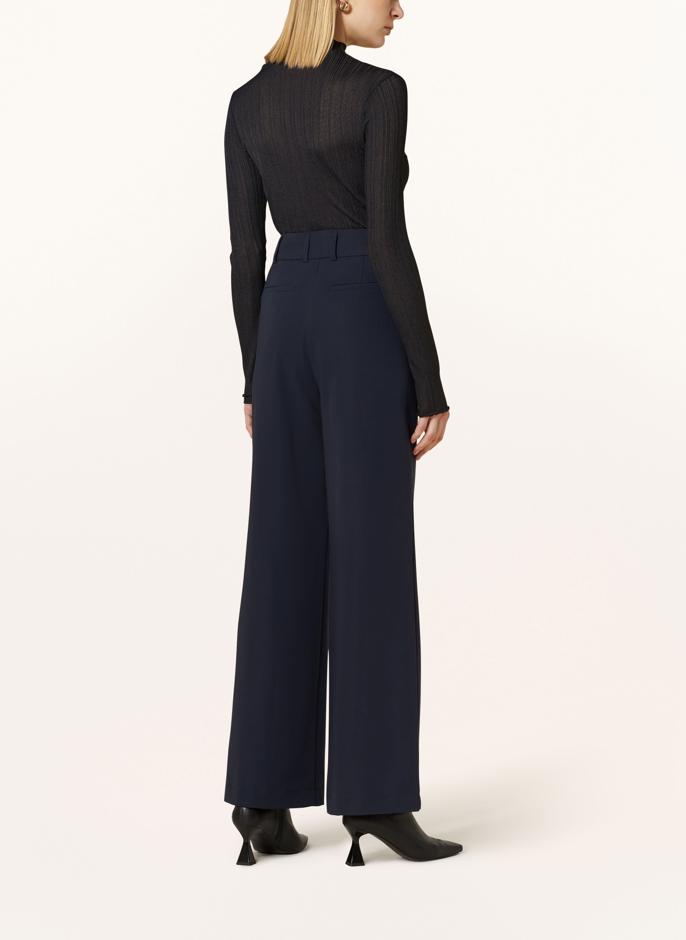 darling harbour Wide leg trousers, Color: DARK BLUE (Image 3)