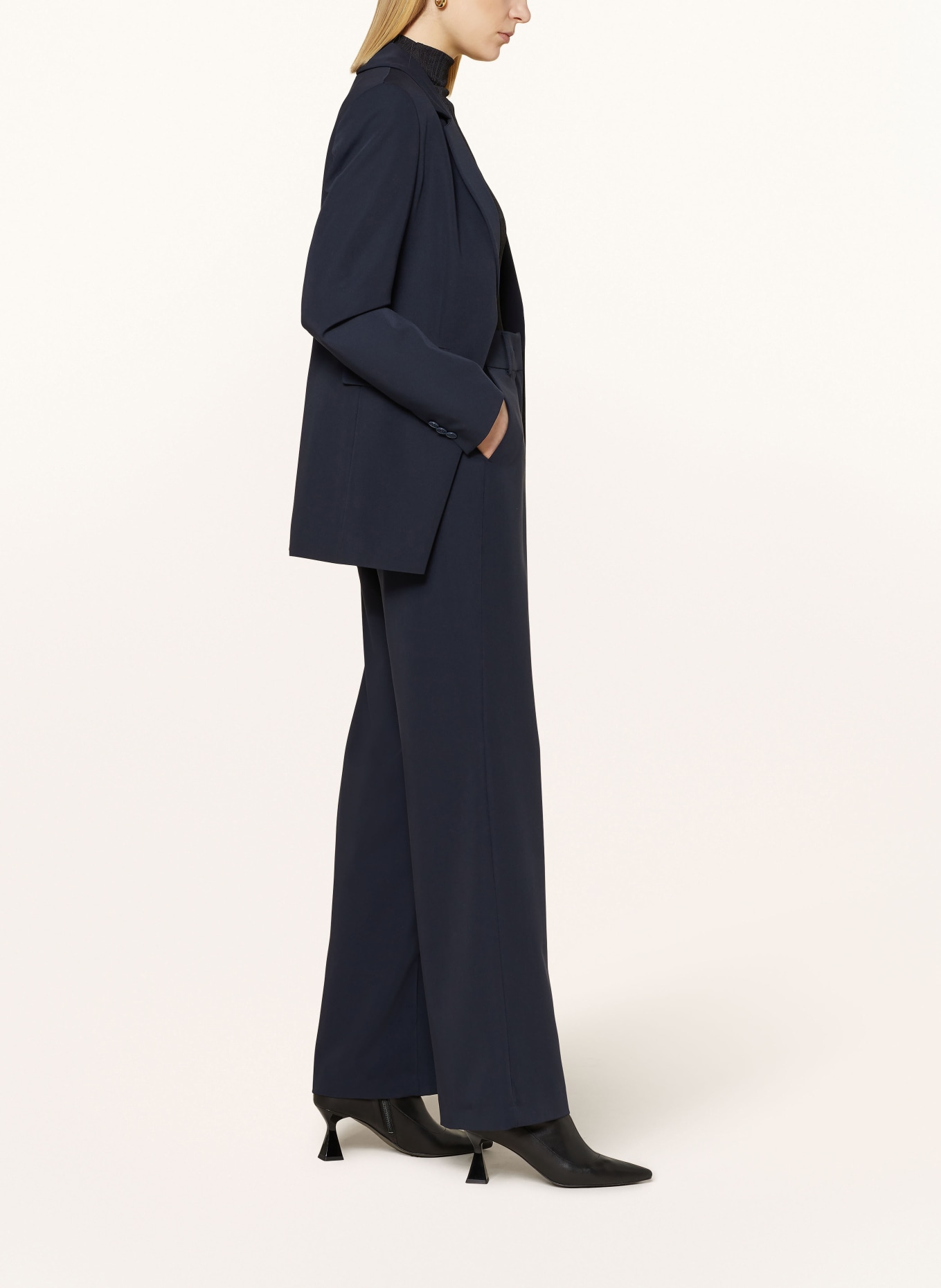 darling harbour Wide leg trousers, Color: DARK BLUE (Image 4)