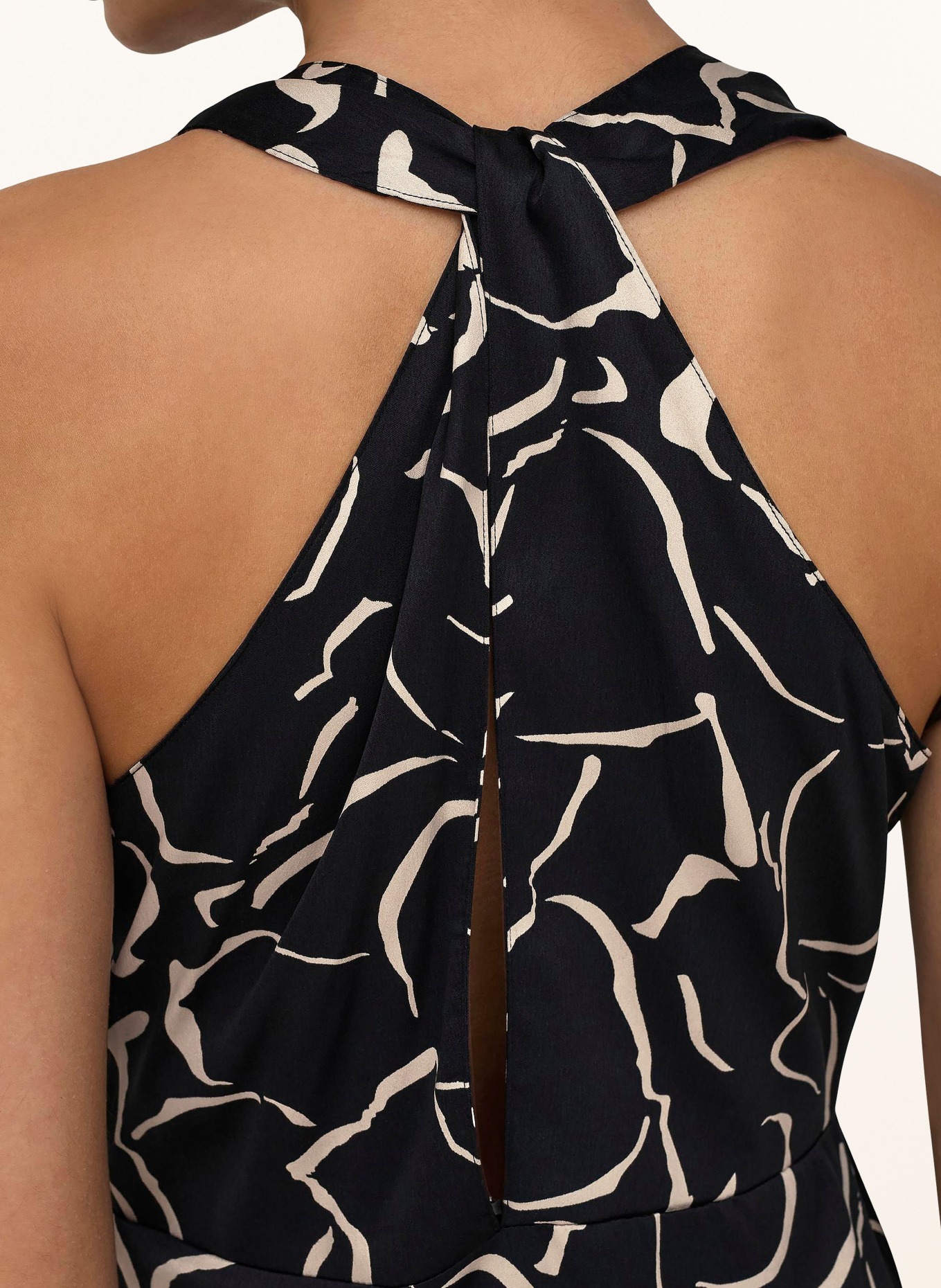 ONLY Satinkleid: SCHWARZ / HELLBRAUN