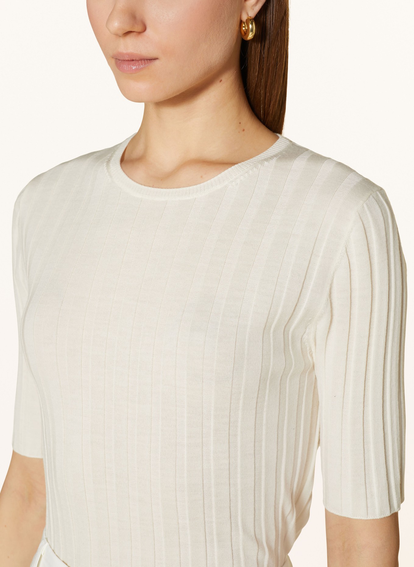ALLUDE Knit shirt, Color: CREAM (Image 4)