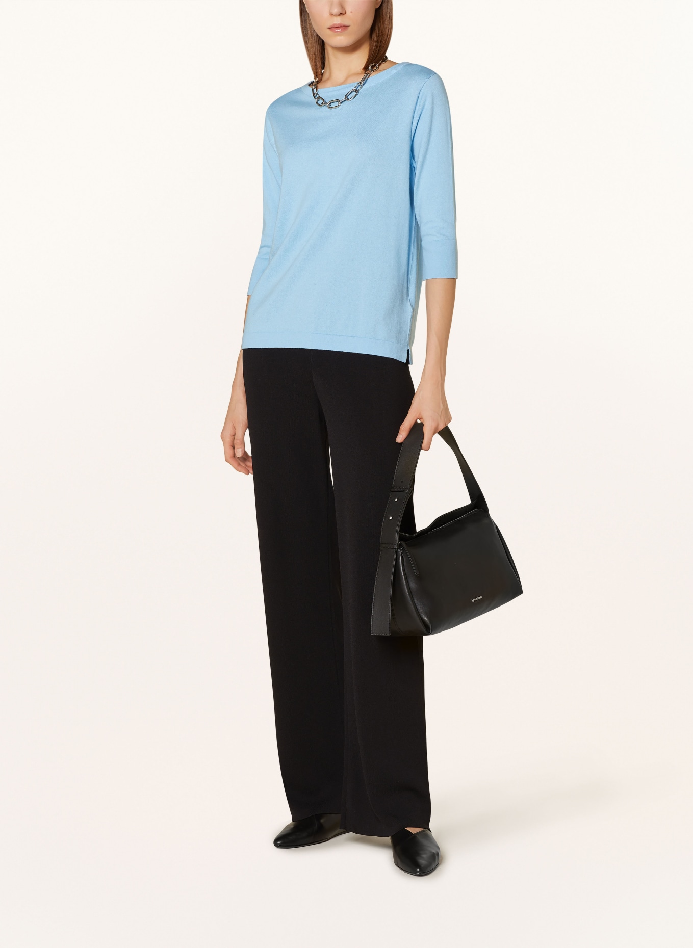 ALLUDE Sweater with 3/4 sleeves, Color: LIGHT BLUE (Image 2)