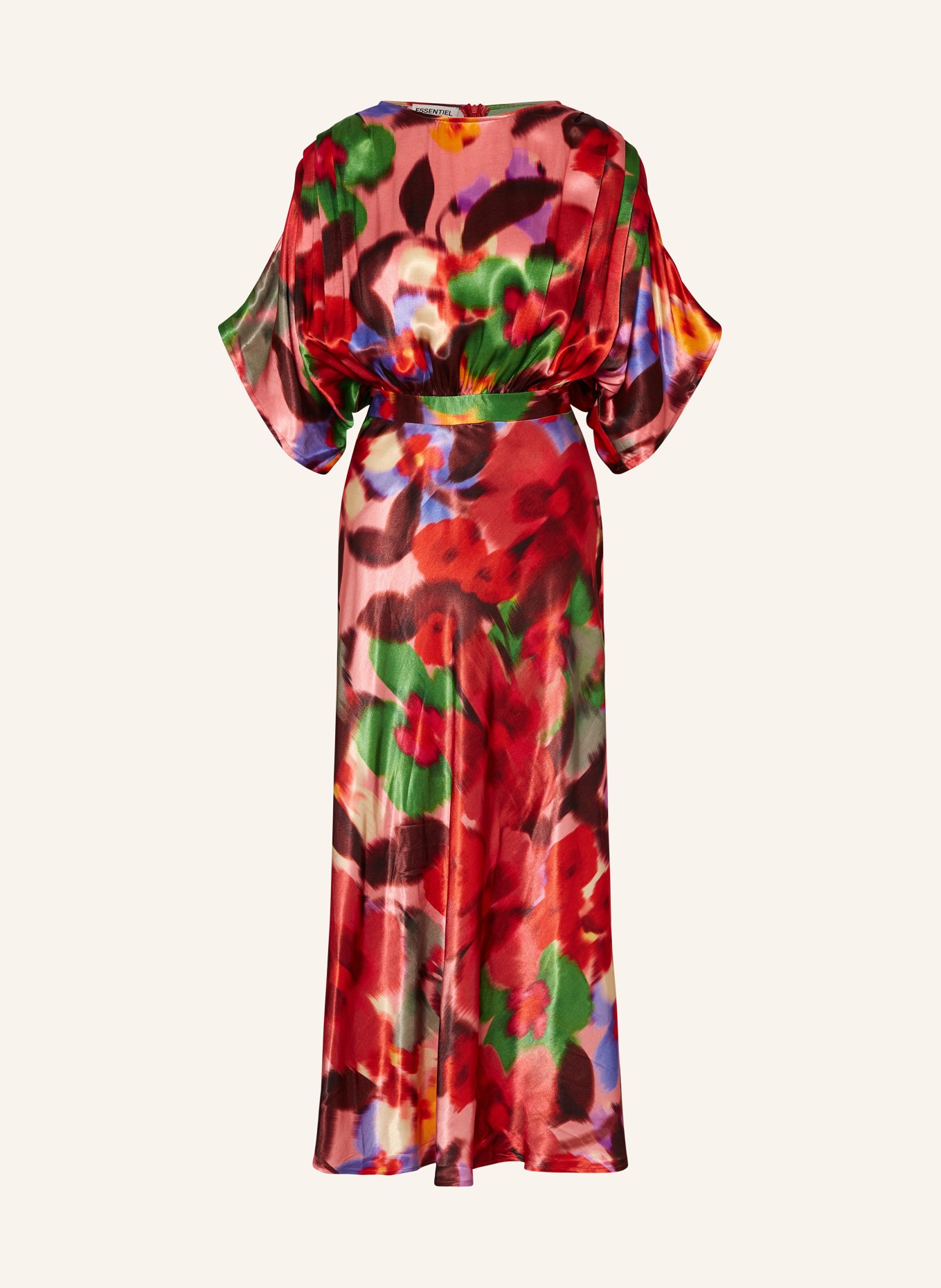 ESSENTIEL ANTWERP Satin dress, Color: RED/ GREEN/ PURPLE (Image 1)