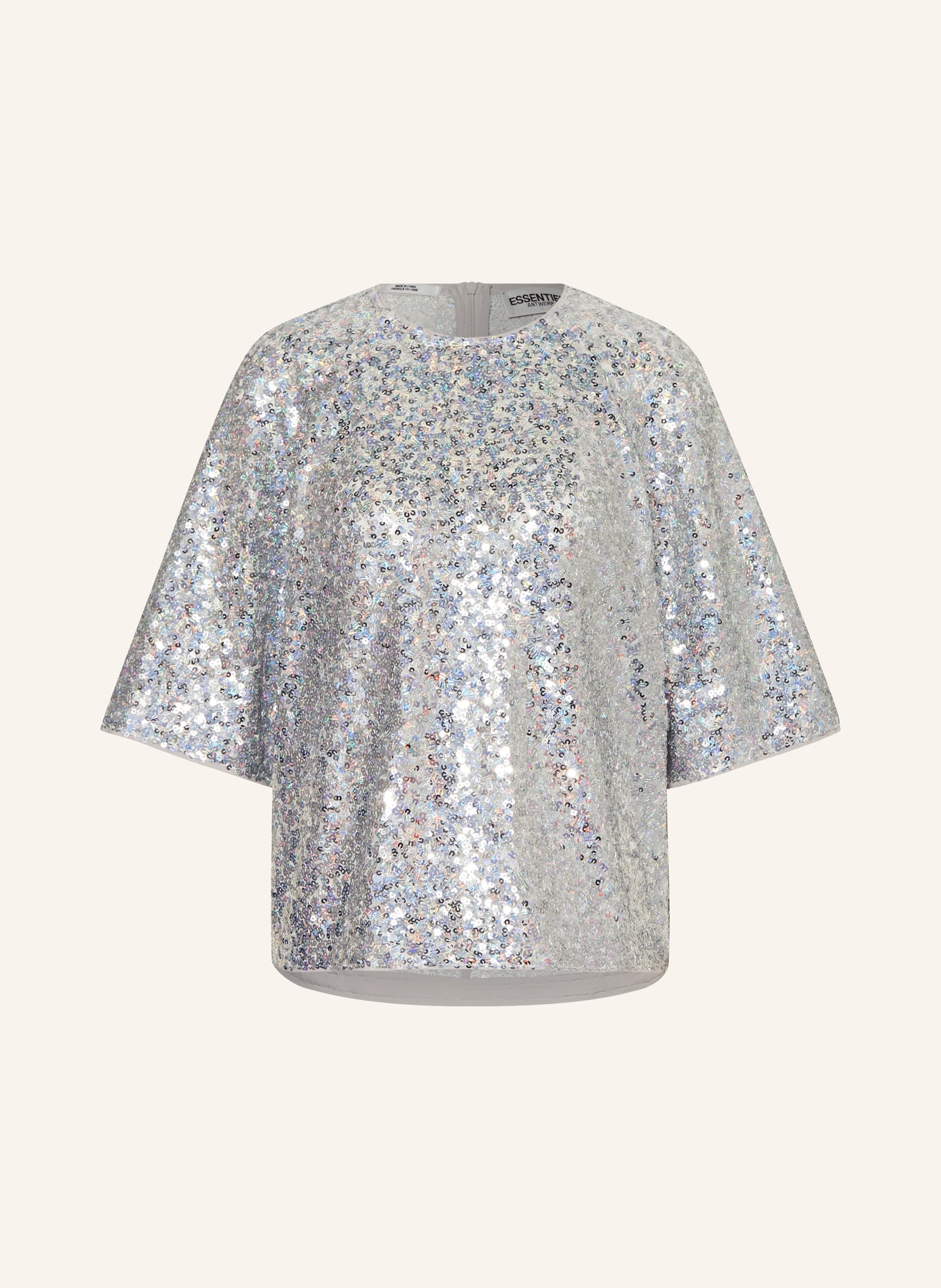 ESSENTIEL ANTWERP Shirt blouse with sequins, Color: SILVER (Image 1)