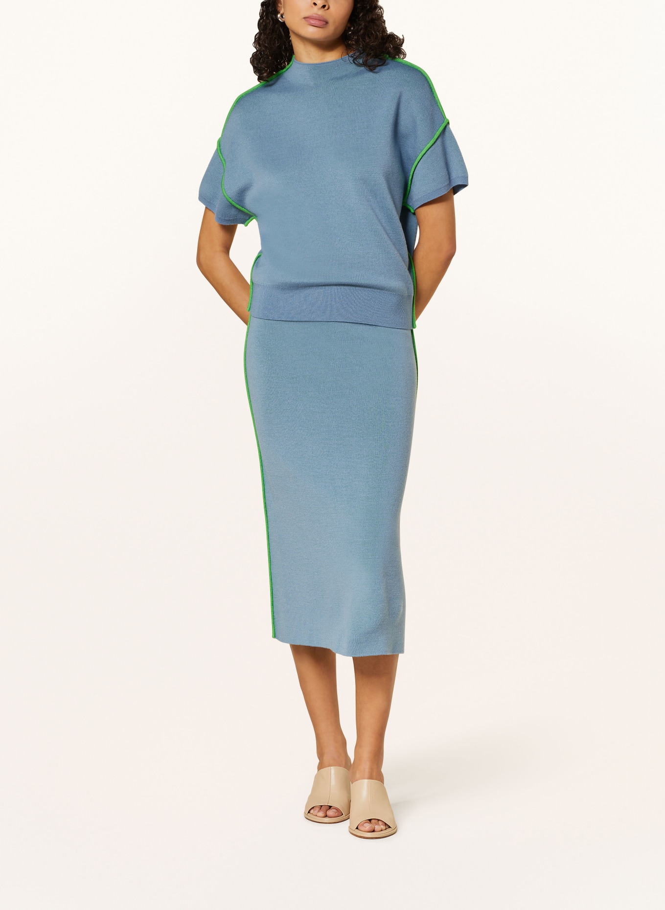 ESSENTIEL ANTWERP Knit skirt FOLDER, Color: BLUE GRAY (Image 2)