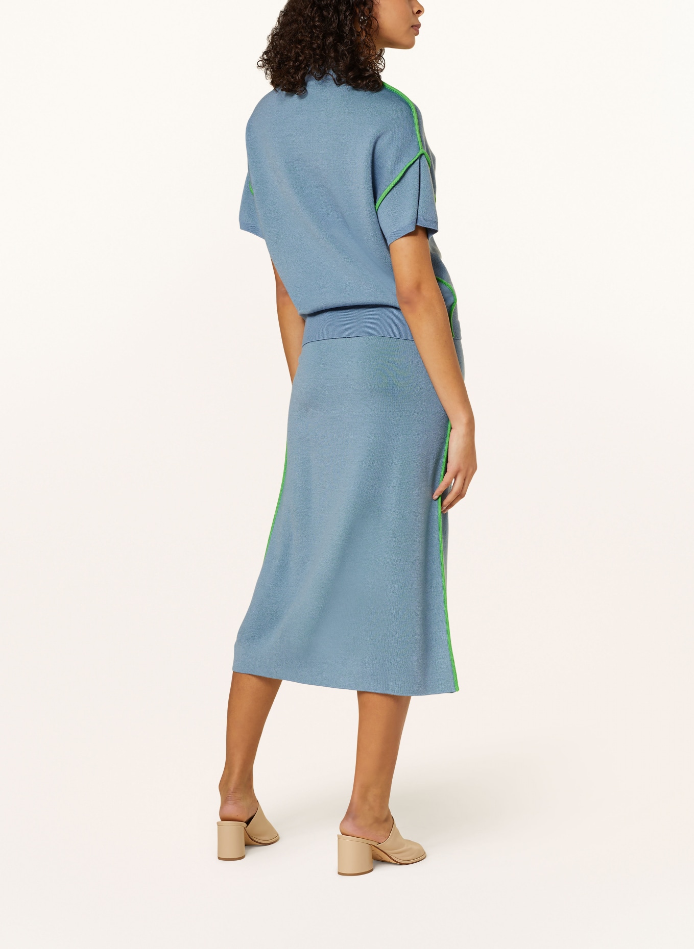 ESSENTIEL ANTWERP Knit skirt FOLDER, Color: BLUE GRAY (Image 3)