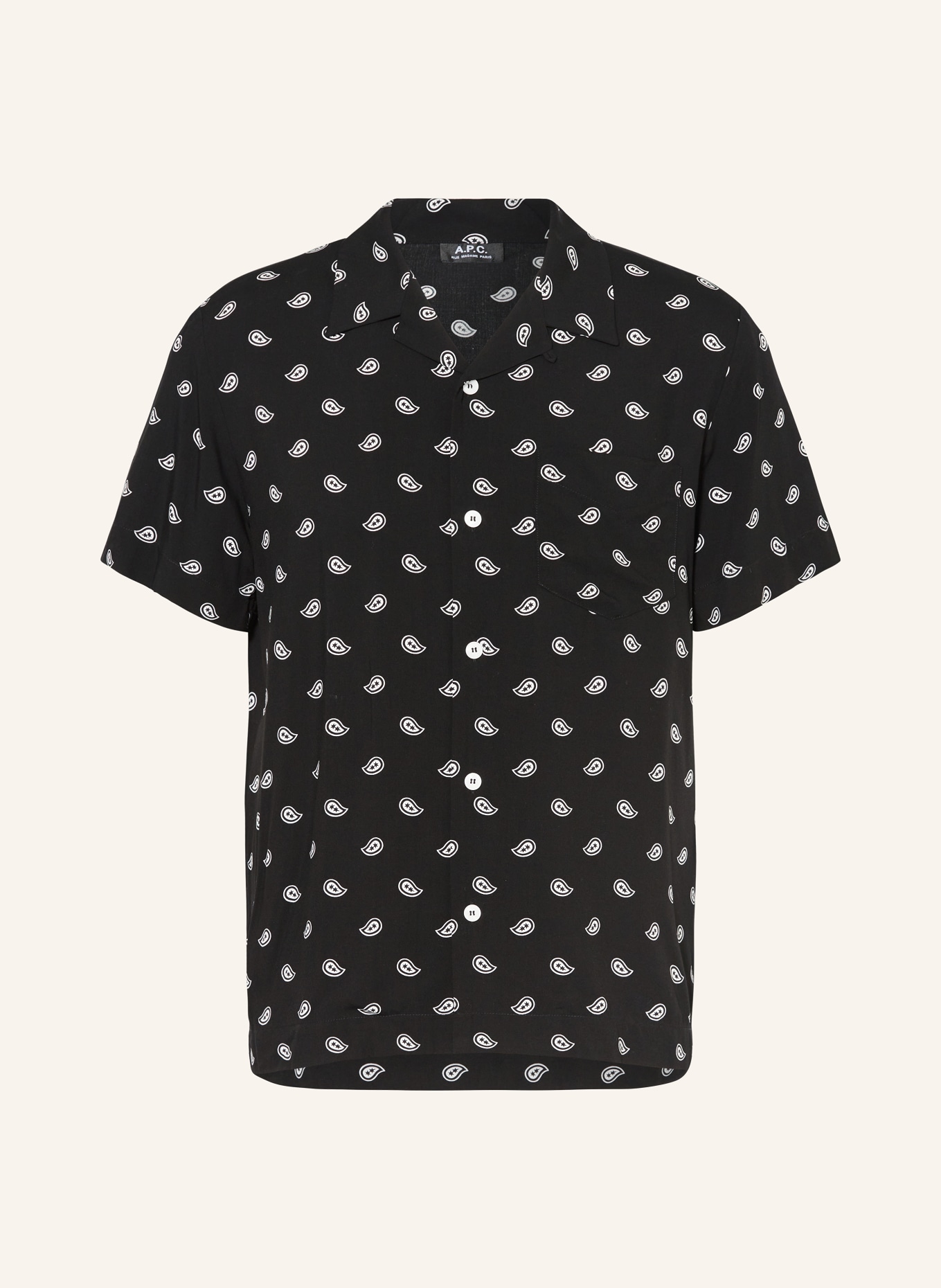 A.P.C. Resort shirt LLOYD regular fit, Color: BLACK/ WHITE (Image 1)