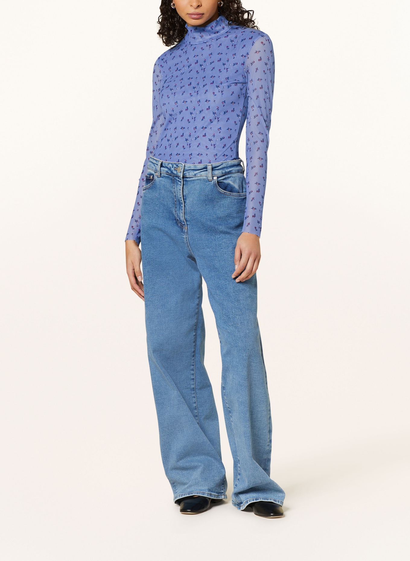 BAUM UND PFERDGARTEN Long sleeve shirt JODI in mesh, Color: LIGHT BLUE/ BLUE/ DARK PURPLE (Image 2)