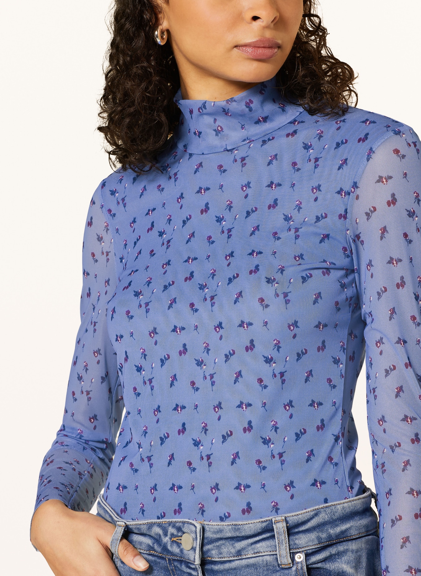 BAUM UND PFERDGARTEN Long sleeve shirt JODI in mesh, Color: LIGHT BLUE/ BLUE/ DARK PURPLE (Image 4)