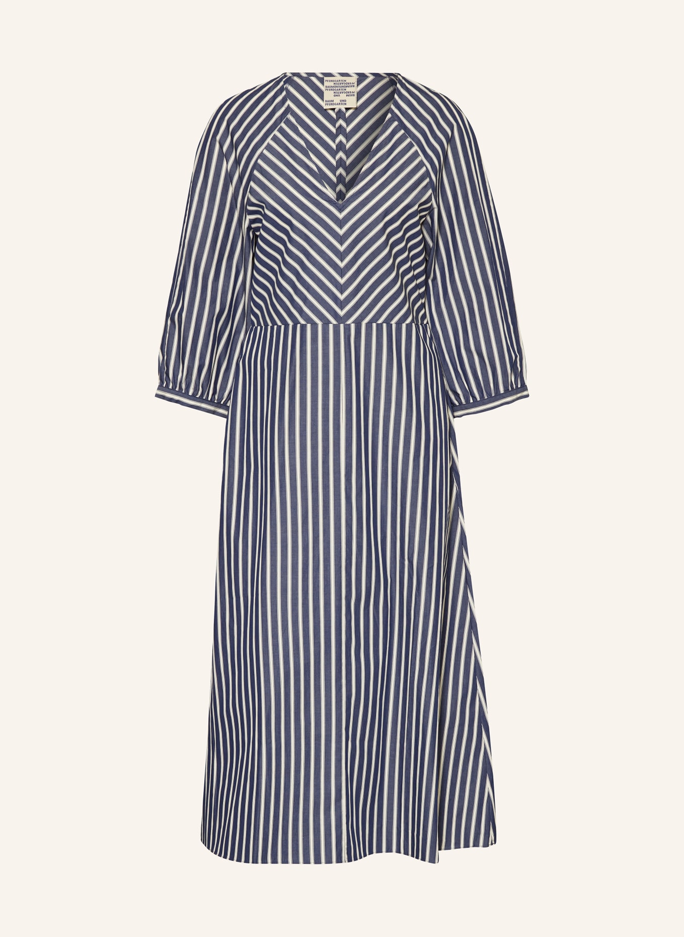 BAUM UND PFERDGARTEN Kleid ABA mit 3/4-Arm, Farbe: DUNKELBLAU/ WEISS (Bild 1)