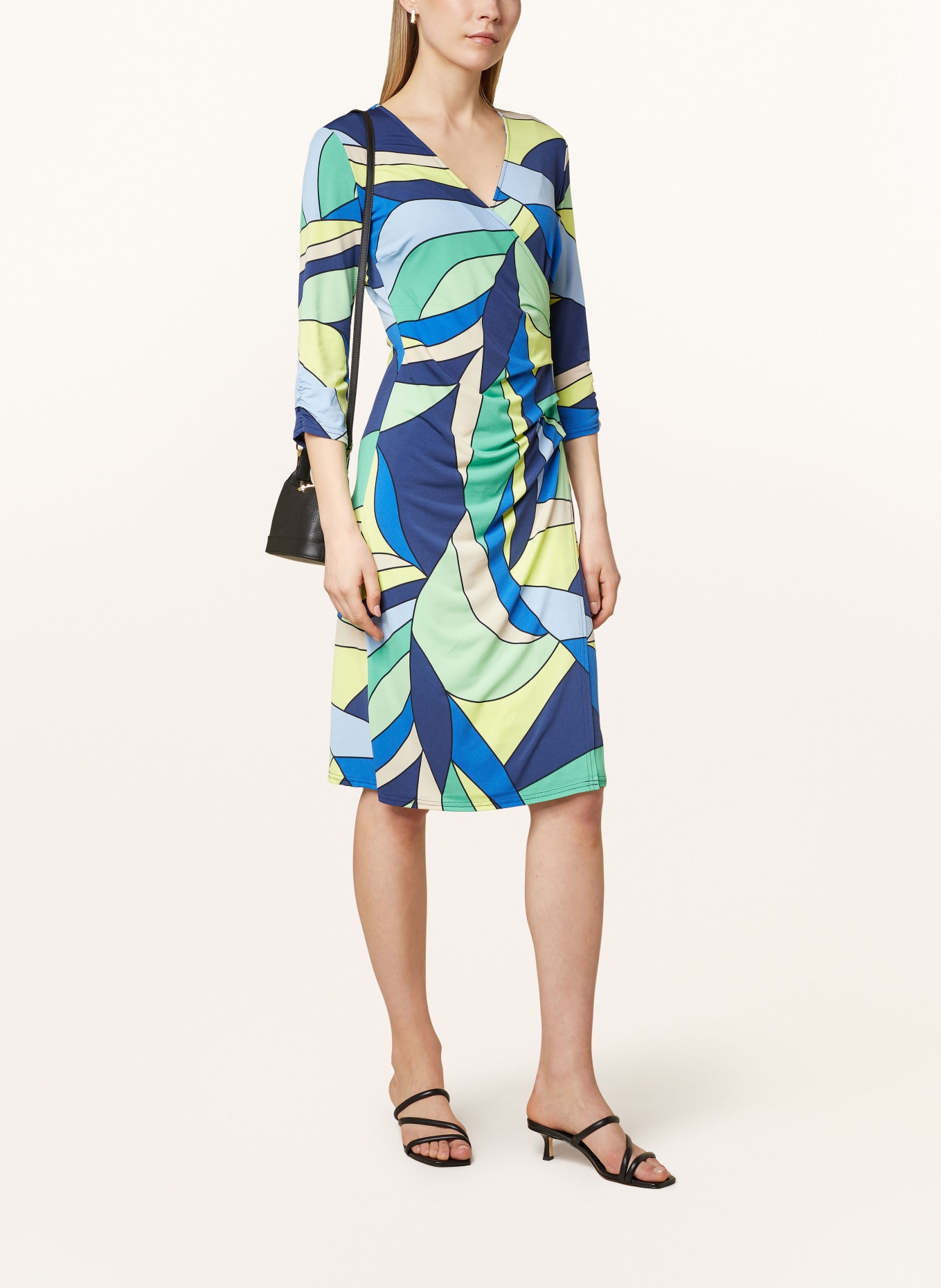 Betty Barclay Sheath dress with 3/4 sleeves, Color: BLUE/ GREEN/ NEON YELLOW (Image 2)