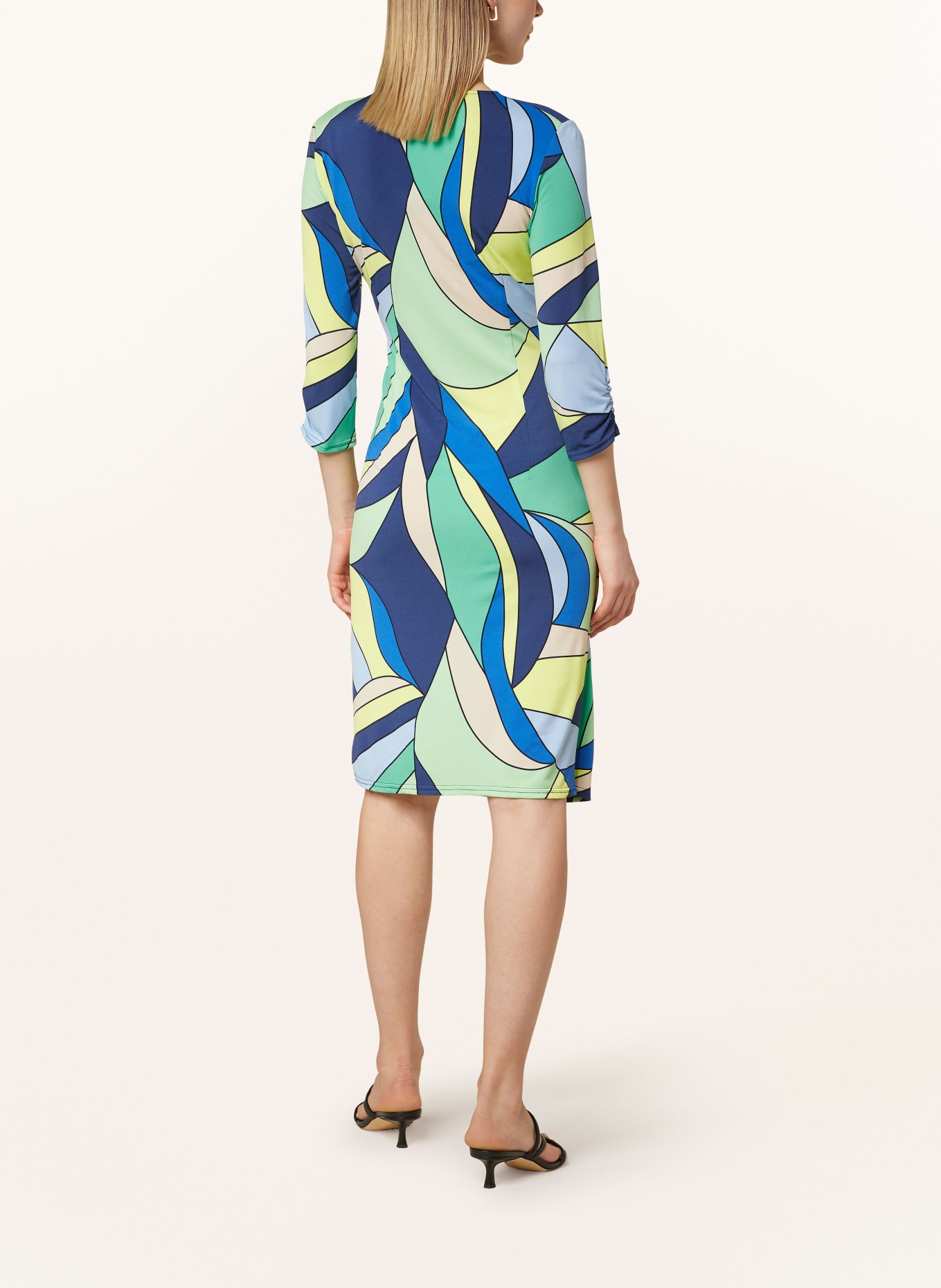 Betty Barclay Sheath dress with 3/4 sleeves, Color: BLUE/ GREEN/ NEON YELLOW (Image 3)