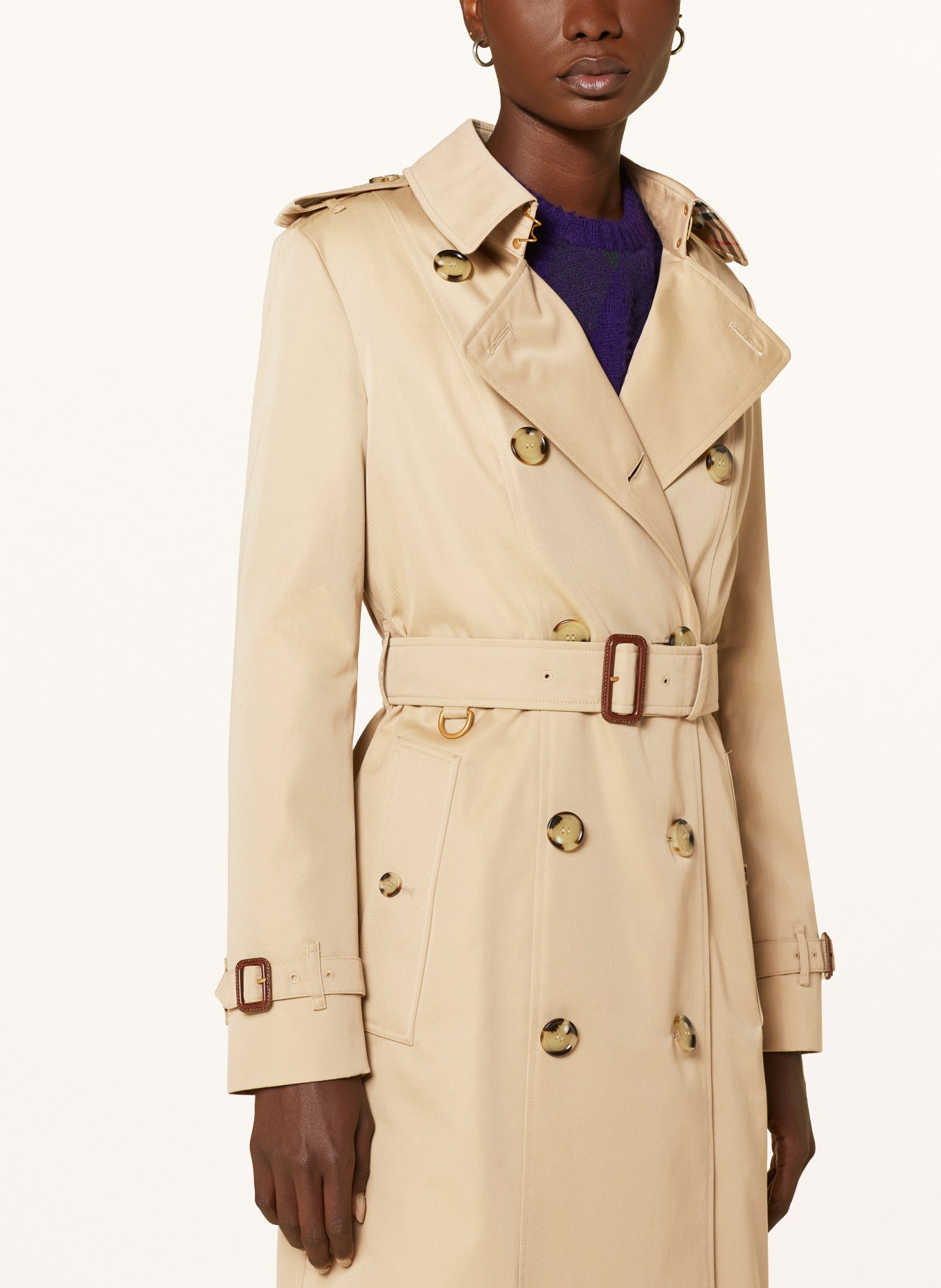 BURBERRY Trench coat, Color: LIGHT BROWN (Image 4)