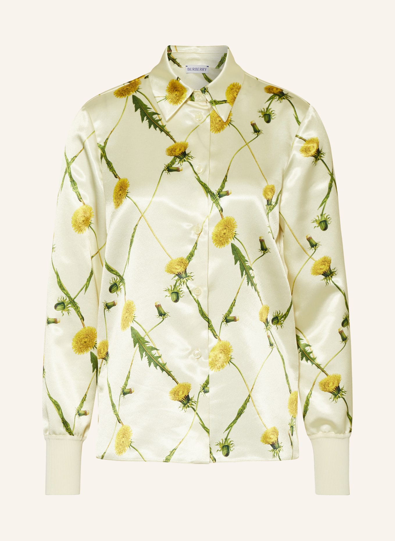 BURBERRY Satin shirt blouse, Color: LIGHT YELLOW/ YELLOW/ GREEN (Image 1)