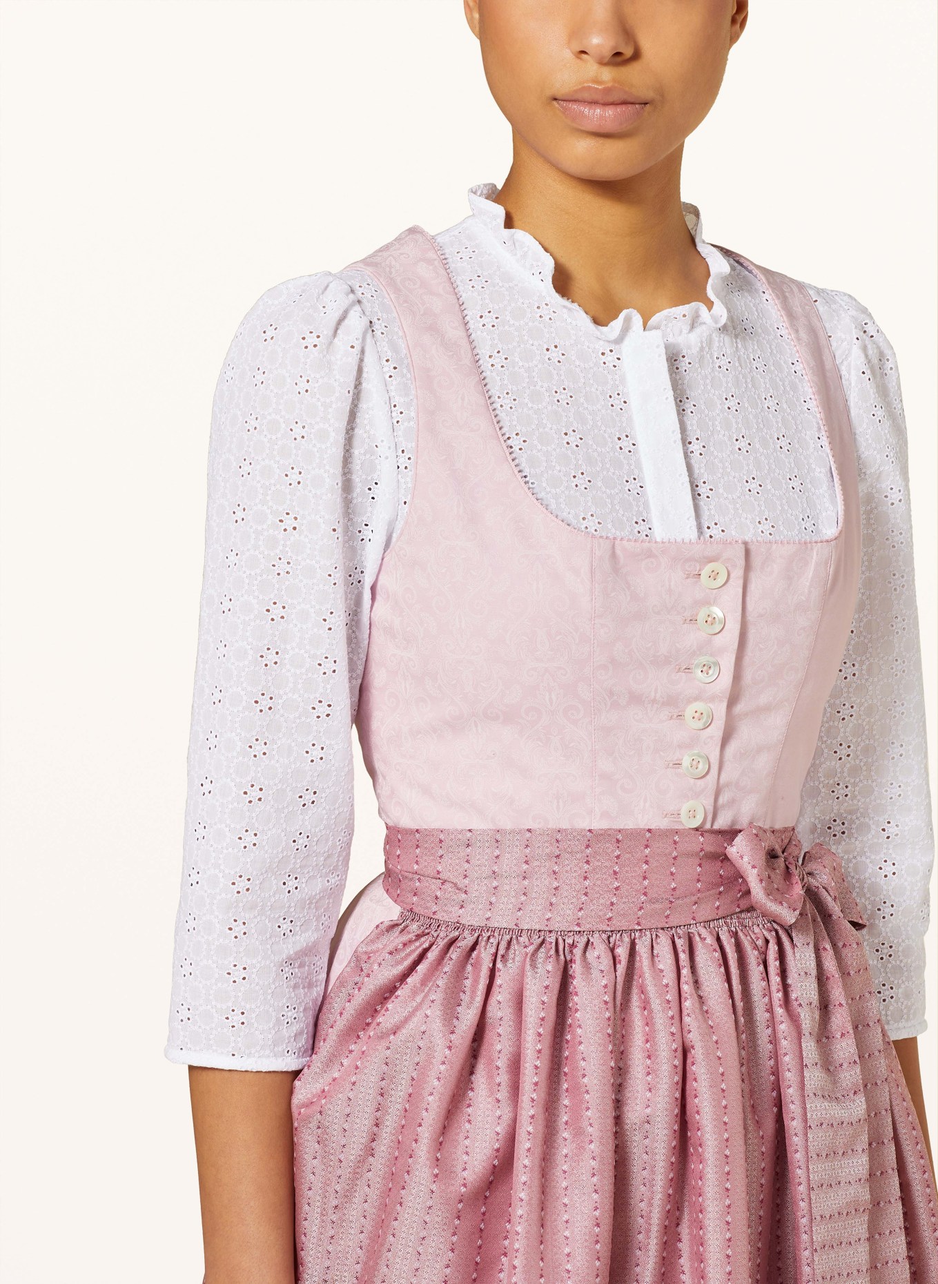 Johann & Johanna Dirndl blouse in broderie anglaise, Color: WHITE (Image 3)