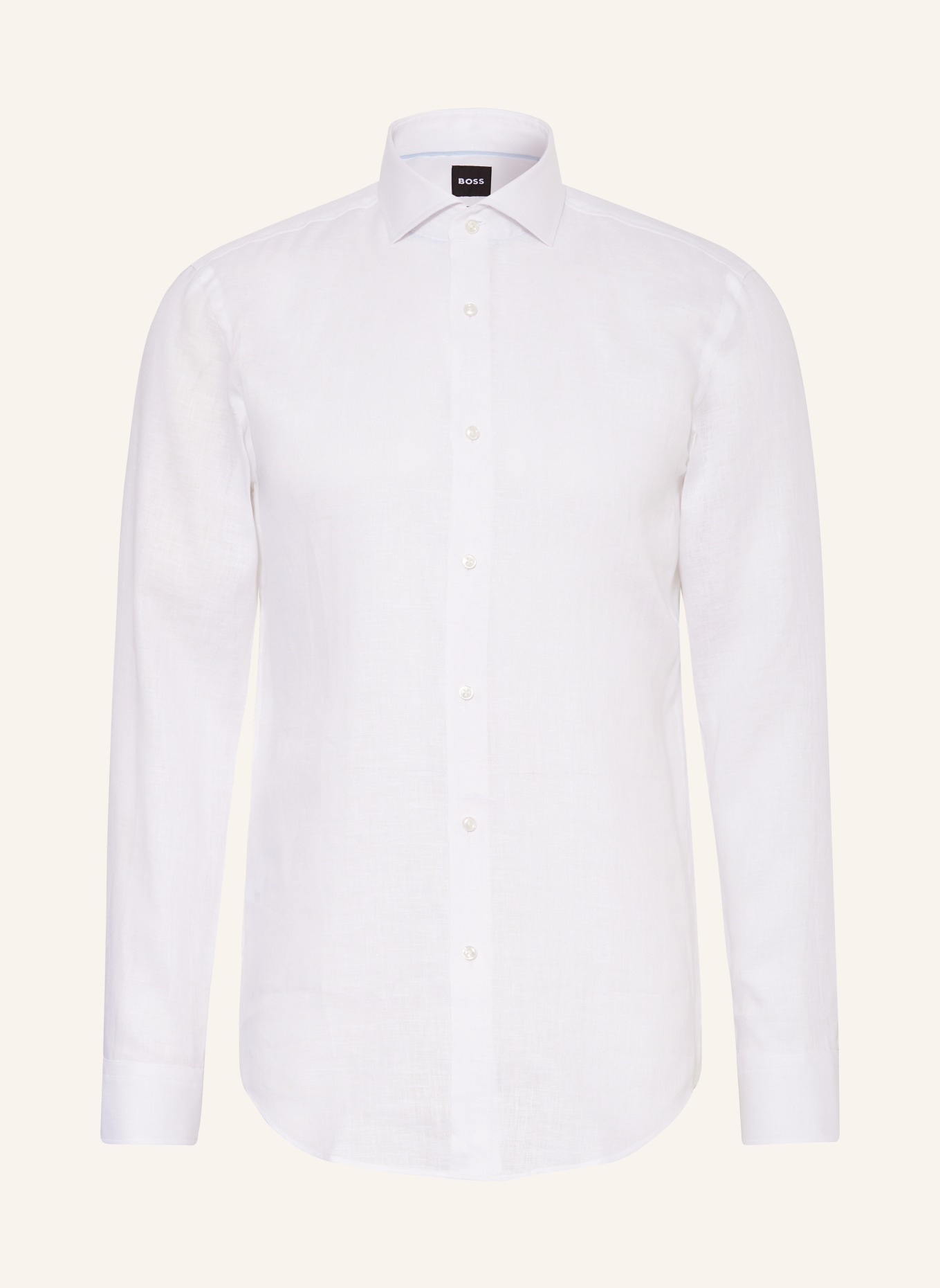BOSS Linen shirt HANK slim fit, Color: WHITE (Image 1)