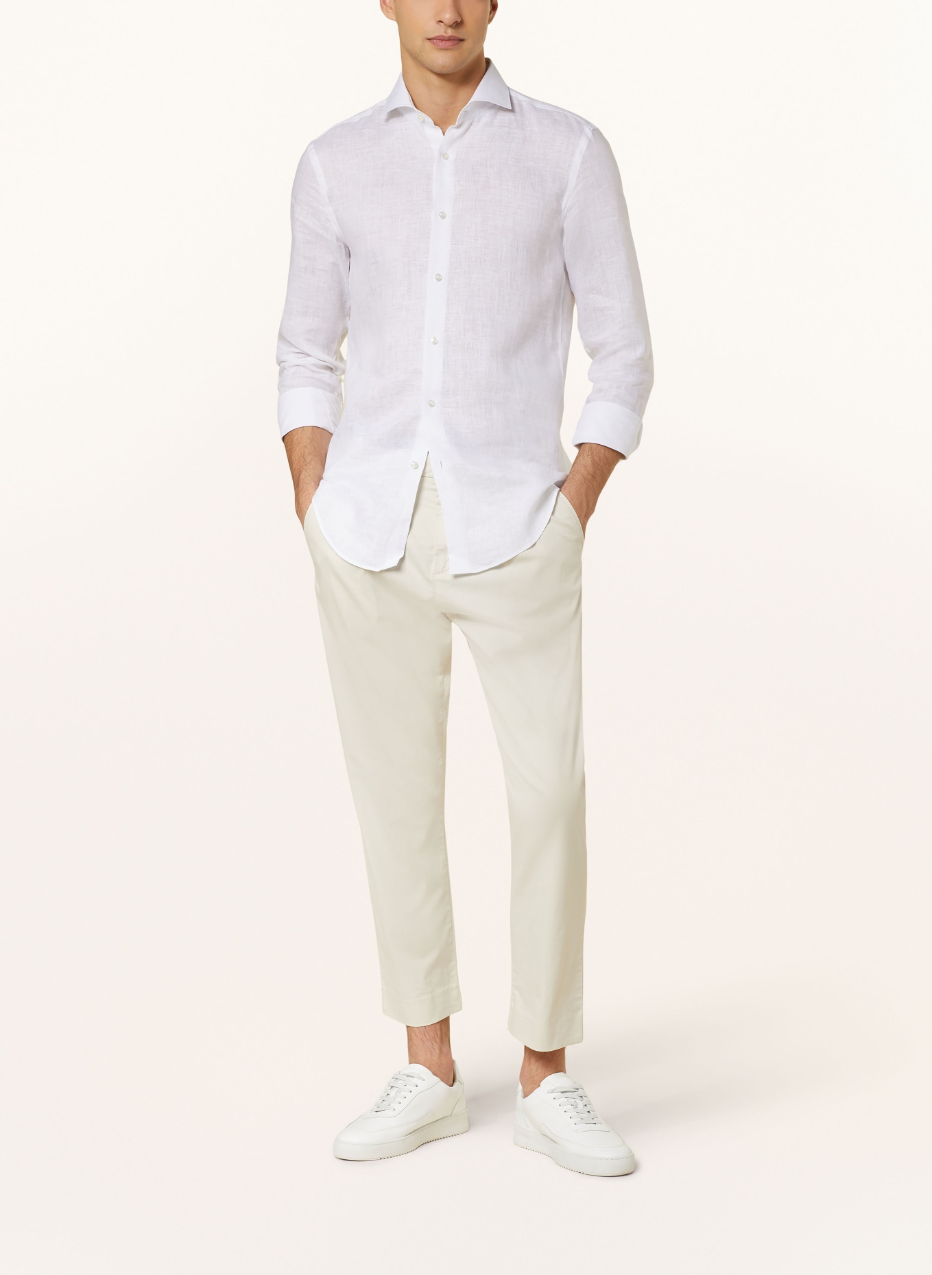 BOSS Linen shirt HANK slim fit, Color: WHITE (Image 2)