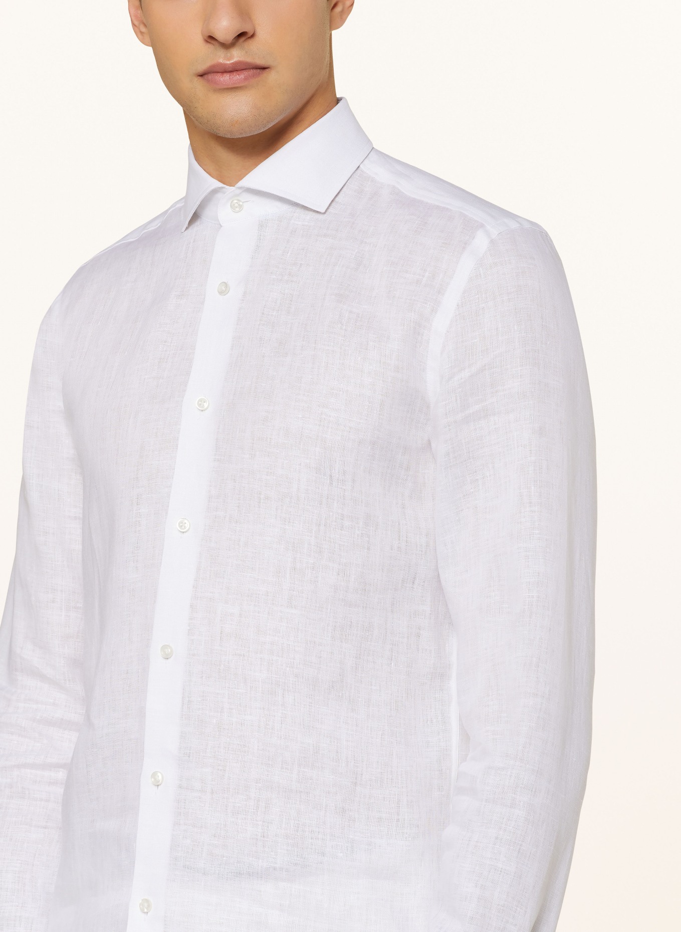 BOSS Linen shirt HANK slim fit, Color: WHITE (Image 4)
