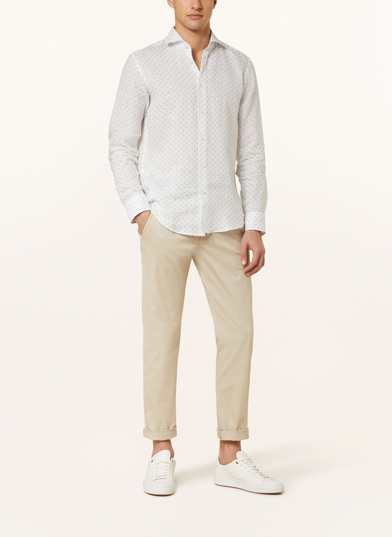 BOSS Linen shirt JOE regular fit, Color: WHITE/ LIGHT BLUE (Image 2)