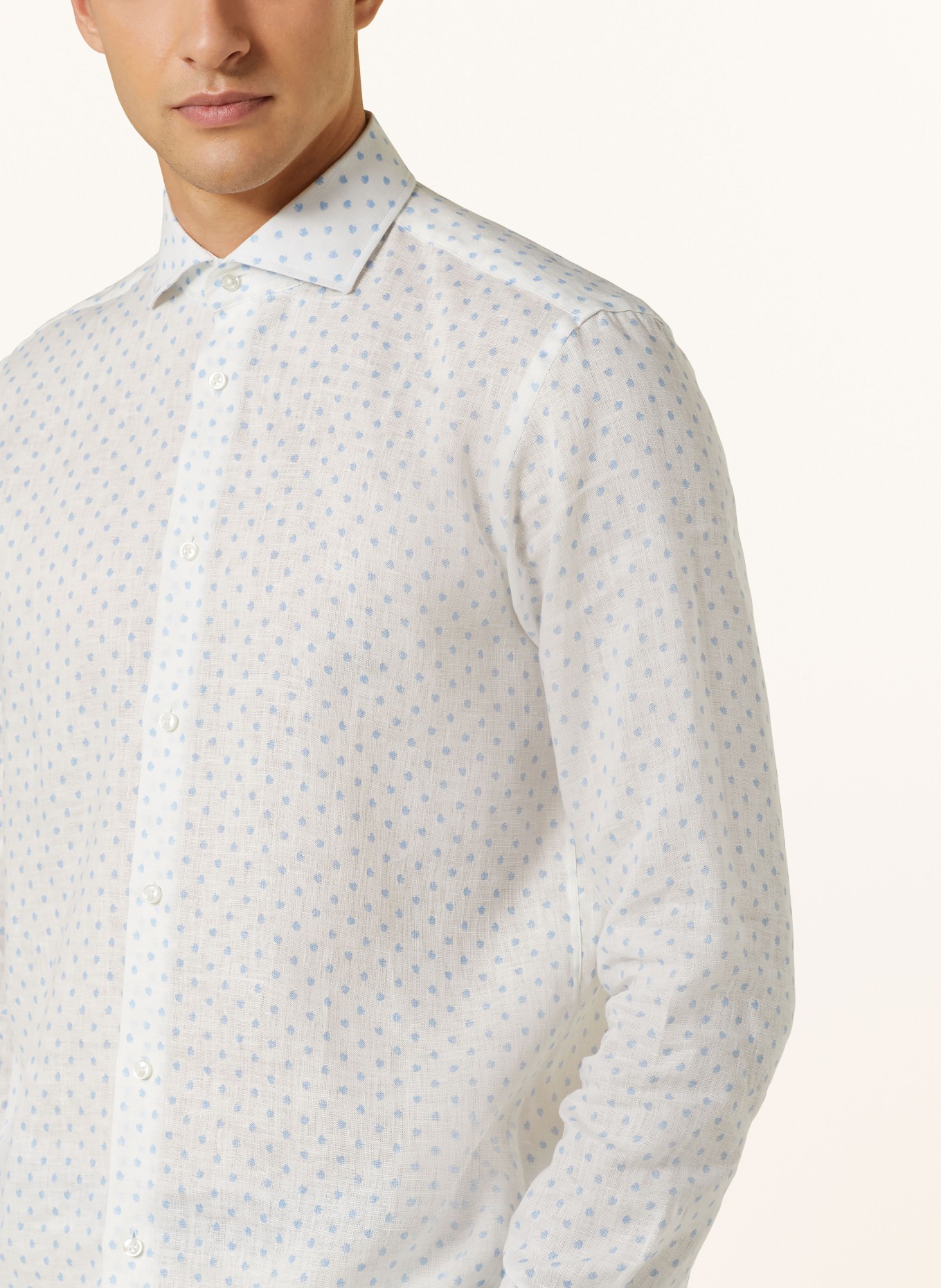 BOSS Linen shirt JOE regular fit, Color: WHITE/ LIGHT BLUE (Image 4)