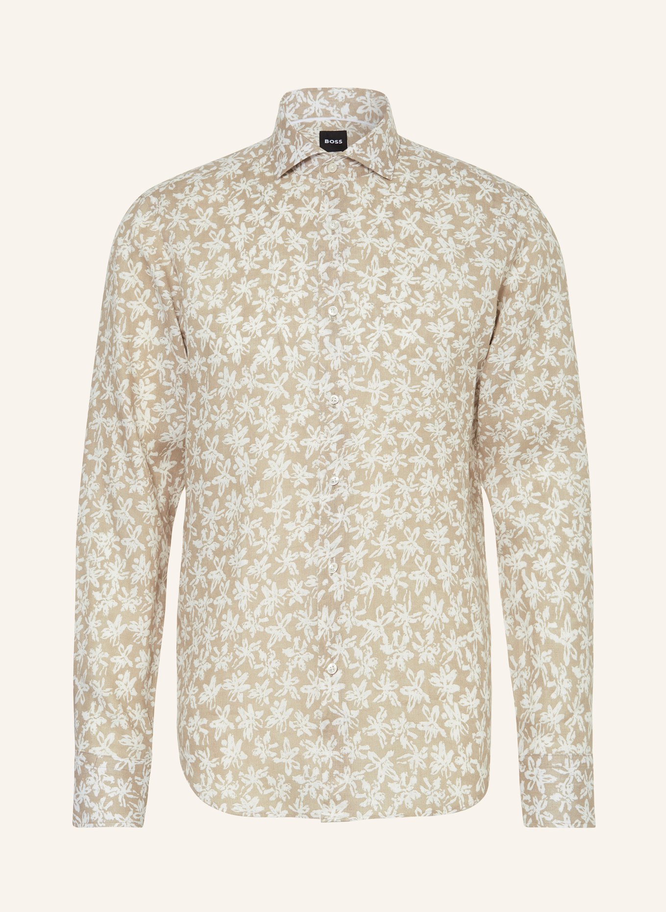BOSS Linen shirt JOE regular fit, Color: BEIGE/ WHITE (Image 1)