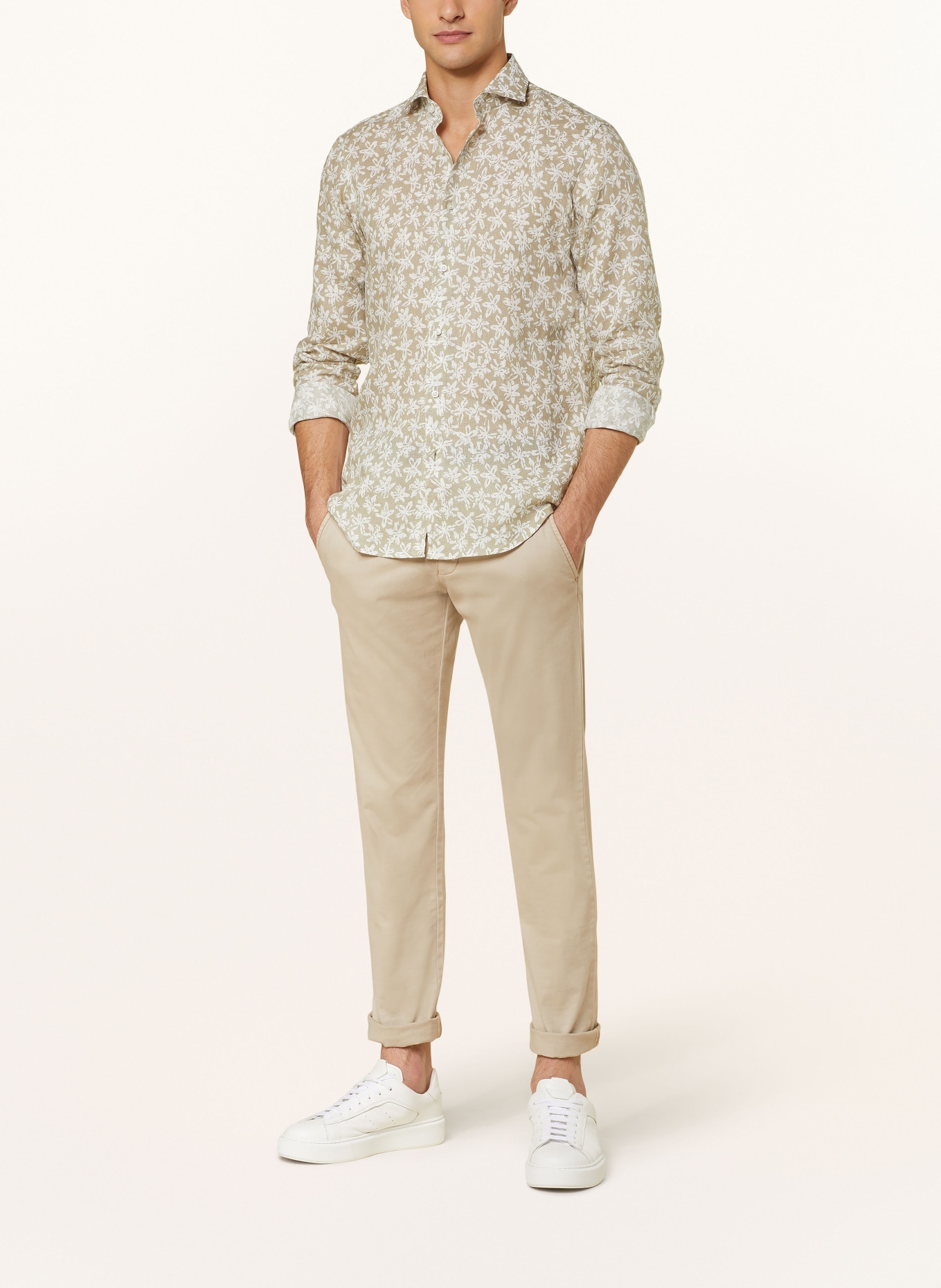 BOSS Linen shirt JOE regular fit, Color: BEIGE/ WHITE (Image 2)