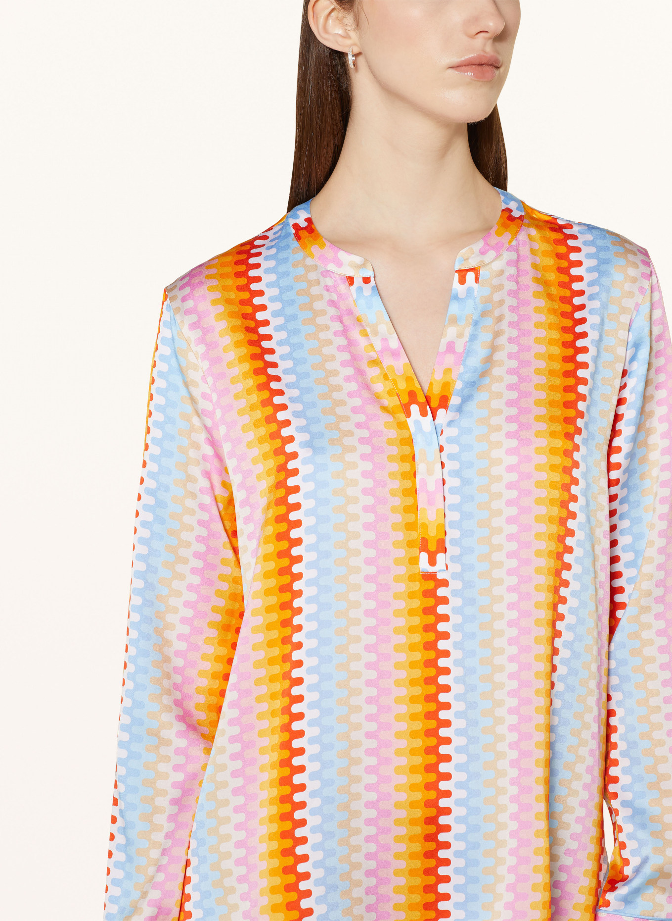 HERZEN'S ANGELEGENHEIT Shirt blouse in silk, Color: DARK YELLOW/ LIGHT BLUE/ RED (Image 4)