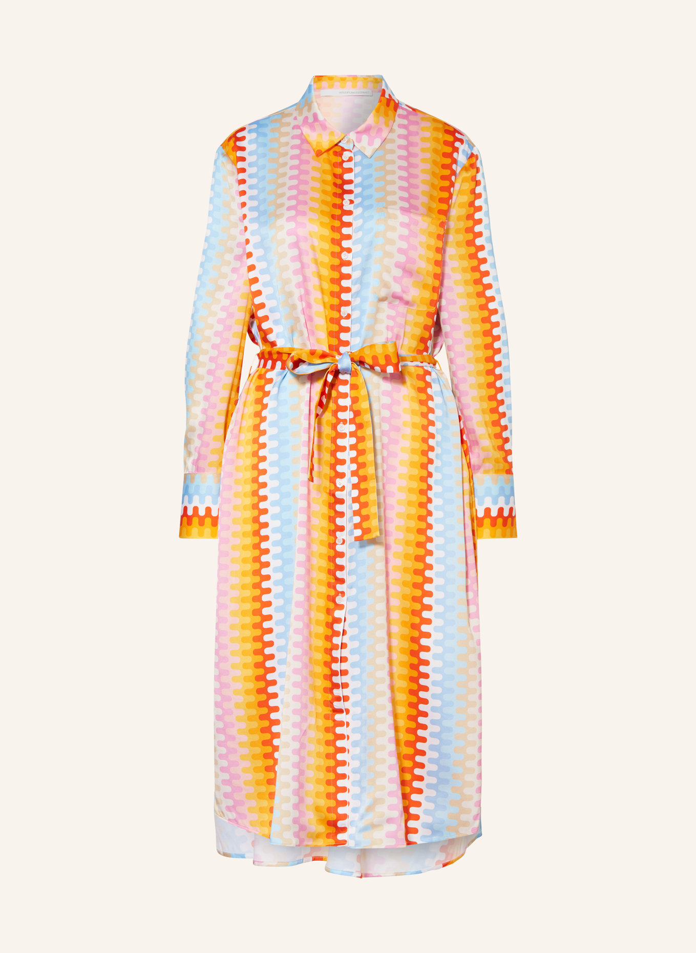 HERZEN'S ANGELEGENHEIT Hemdblusenkleid aus Seide, Farbe: DUNKELGELB/ ORANGE/ ROT (Bild 1)