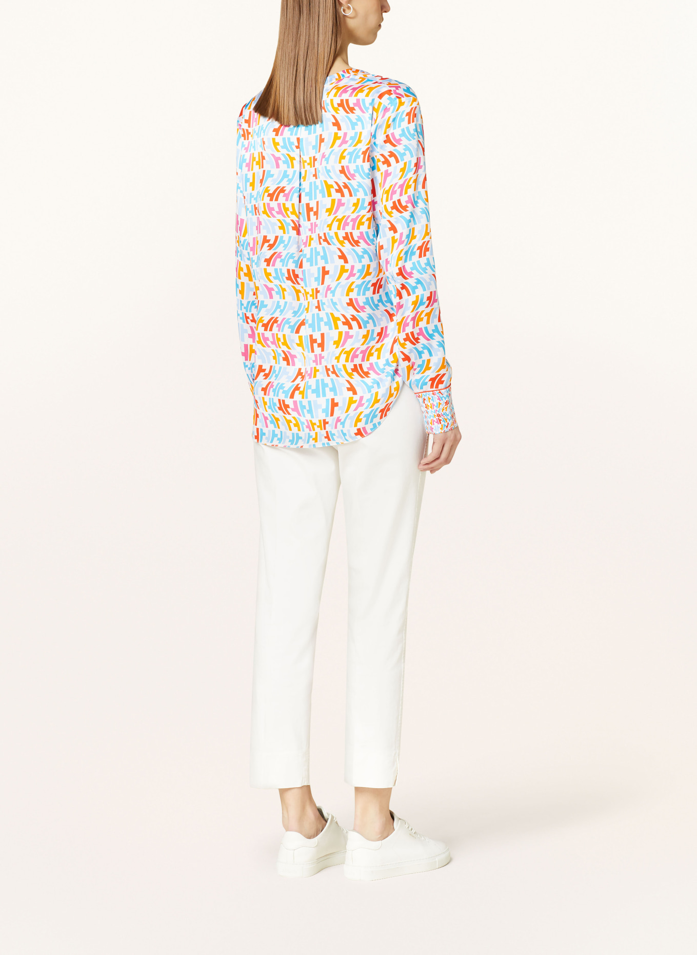HERZEN'S ANGELEGENHEIT Shirt blouse in silk, Color: TURQUOISE/ DARK YELLOW/ ORANGE (Image 3)