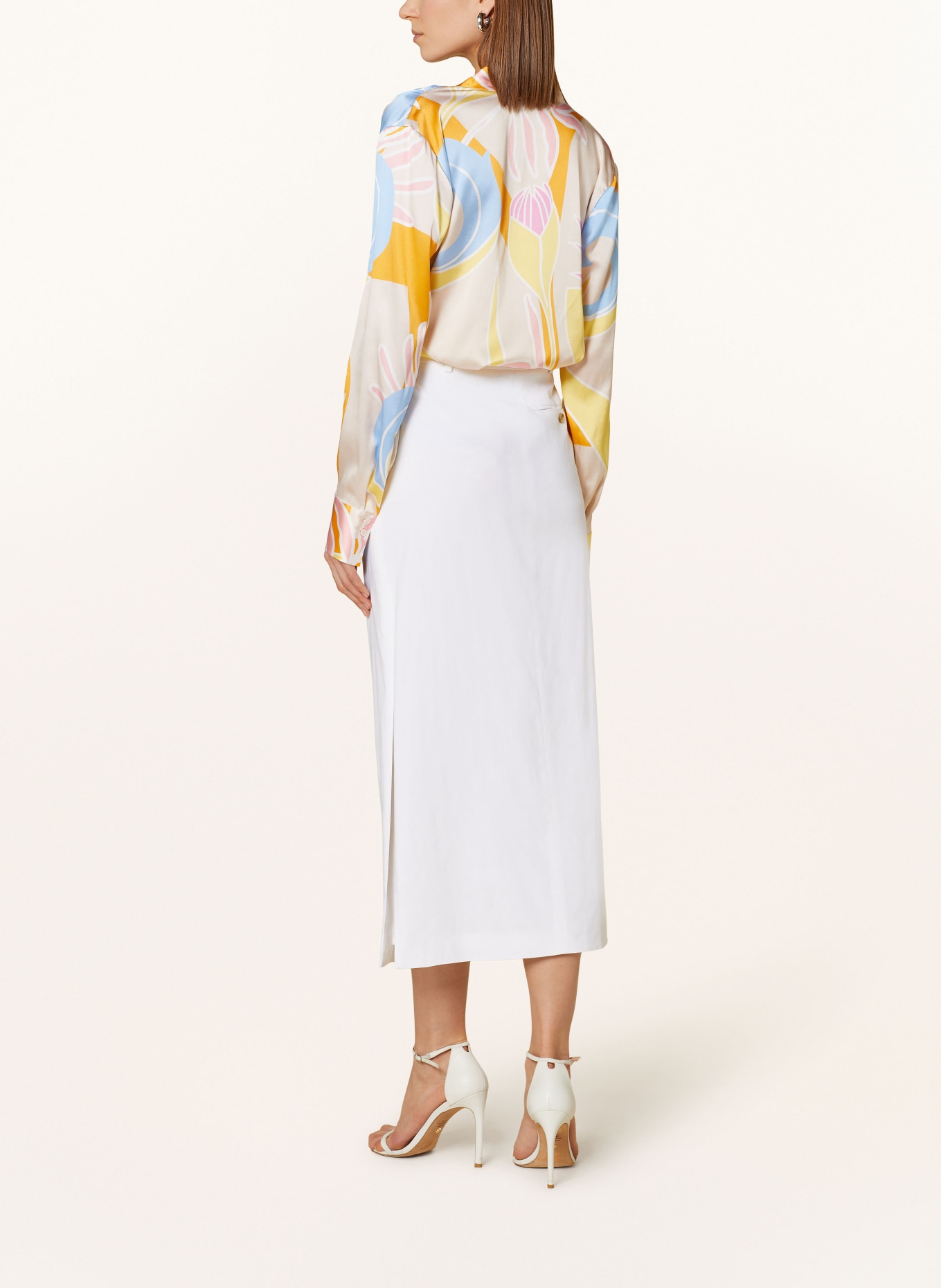 HERZEN'S ANGELEGENHEIT Shirt blouse in silk, Color: ORANGE/ LIGHT BLUE/ YELLOW (Image 3)