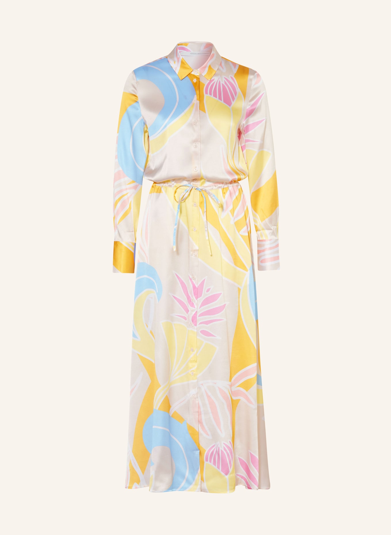 HERZEN'S ANGELEGENHEIT Shirt dress in silk, Color: CREAM/ PINK/ ORANGE (Image 1)